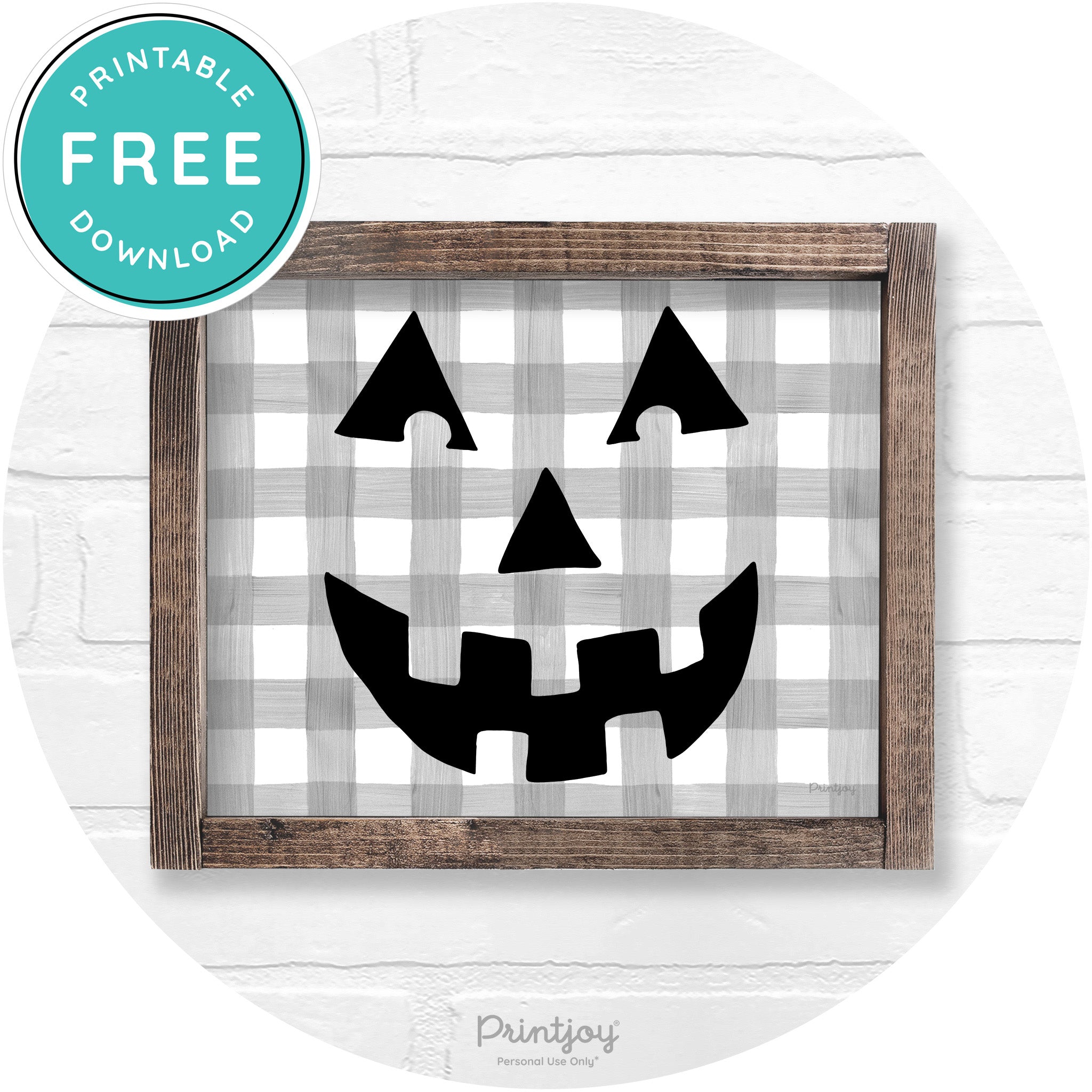 Jack O Lantern Halloween Rustic Farmhouse Wall Art Printable
