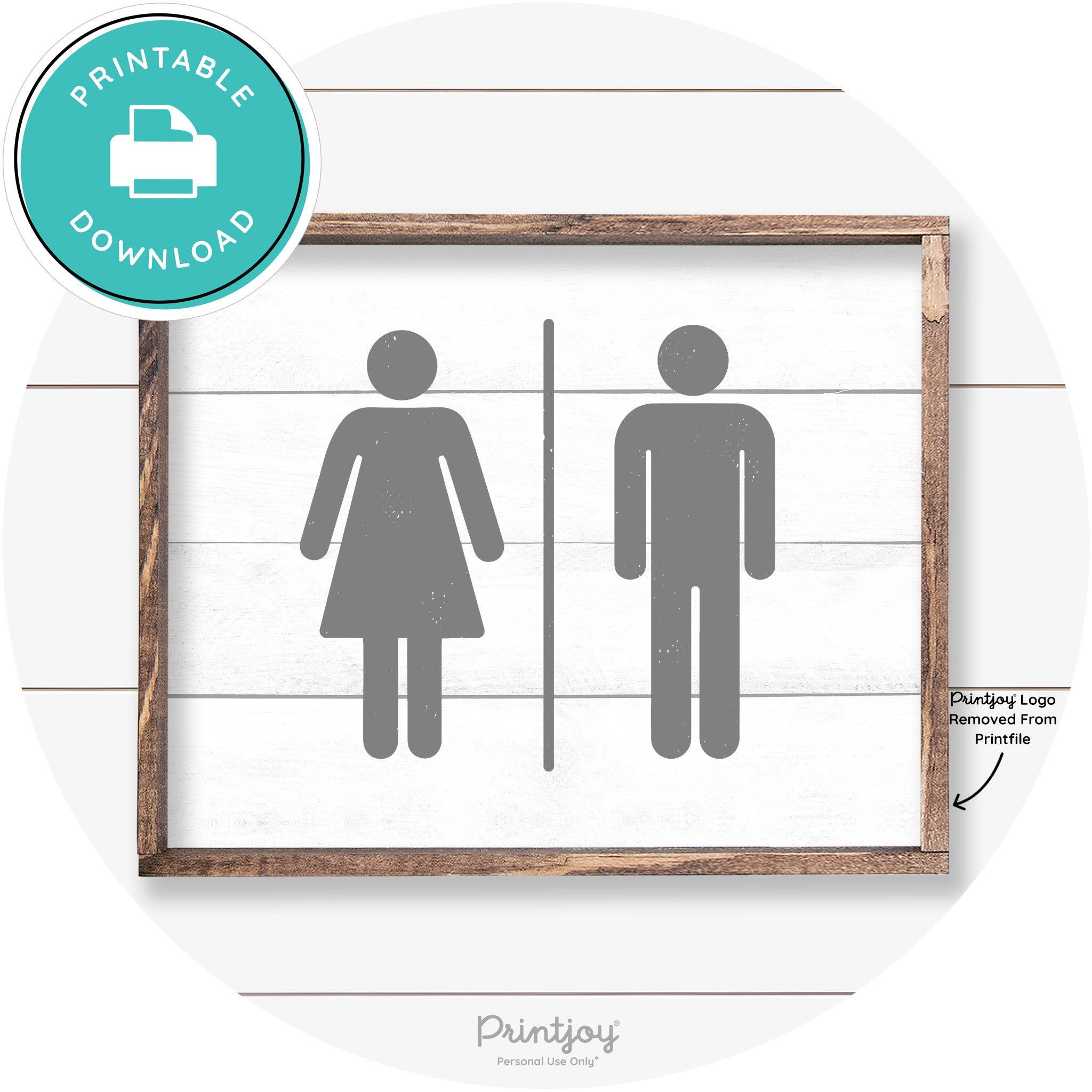 Restroom Sign Womens Mens Bathroom Farmhouse Art Free Printable
