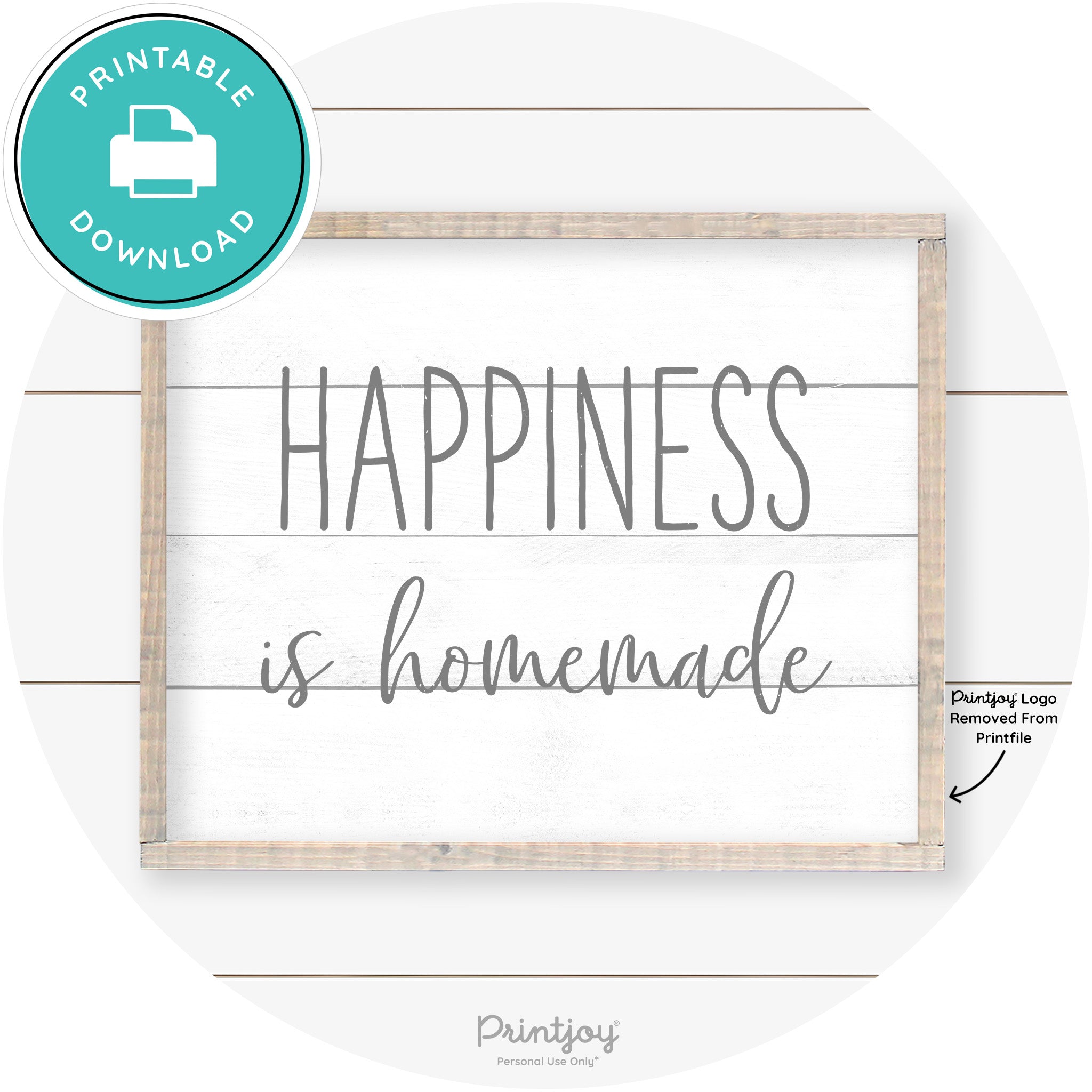 Happiness Is Homemade Kitchen Farmhouse Wall Art Free Printable