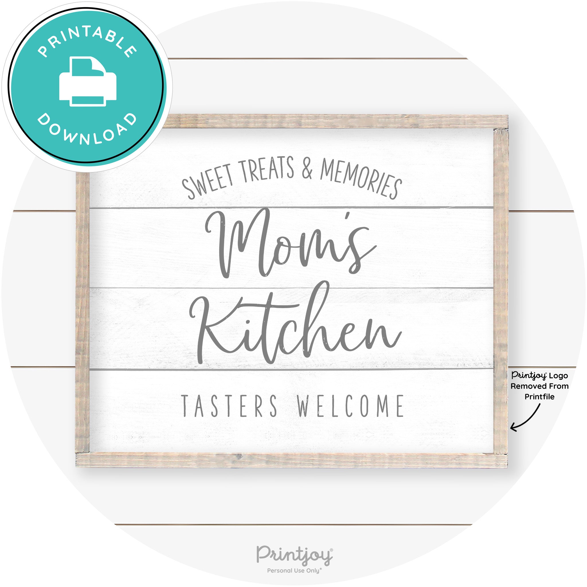 Mom's Kitchen Tasters Welcome Farmhouse Wall Art Free Printable