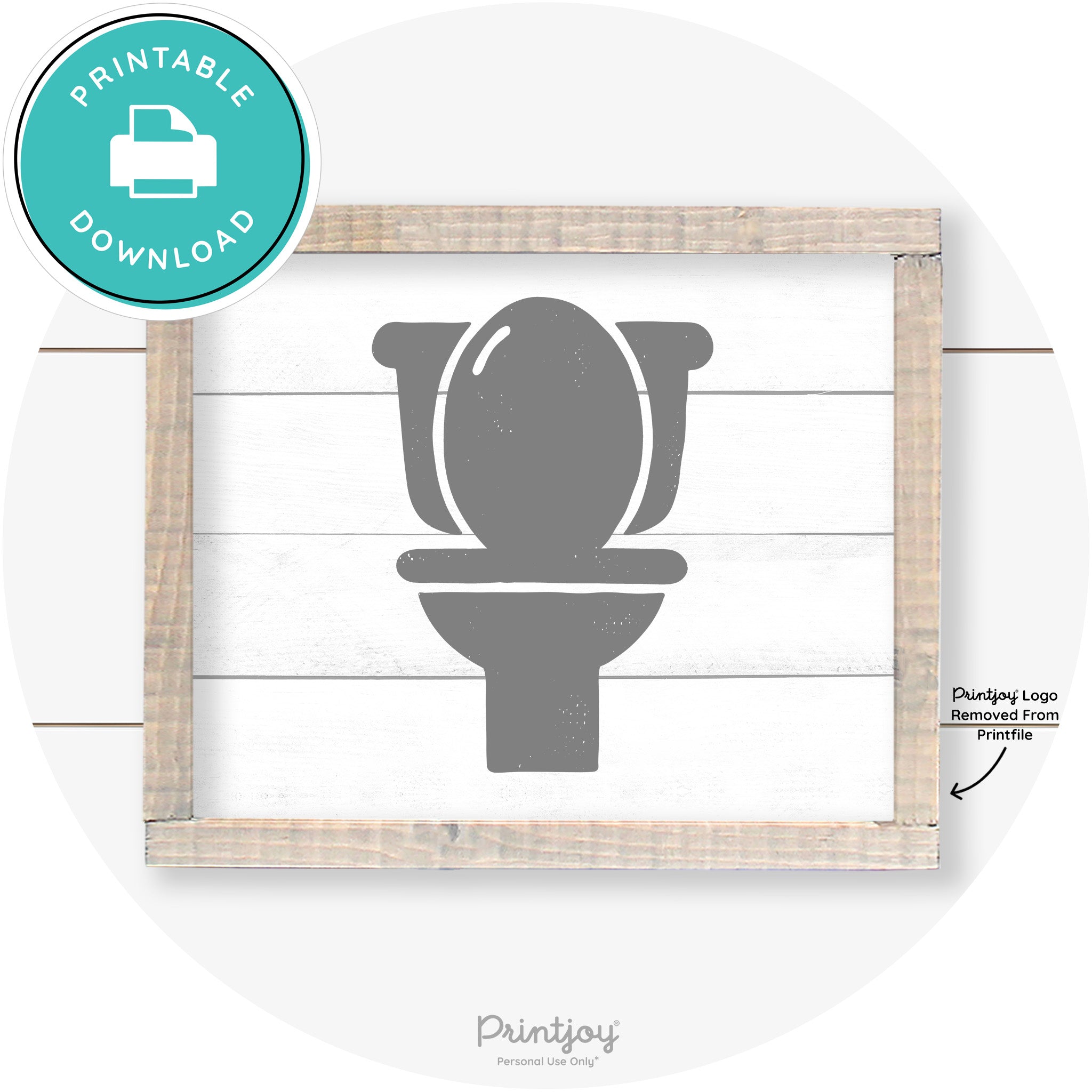 Toilet Seat Bathroom Sign Farmhouse Wall Art Decor Free Printable