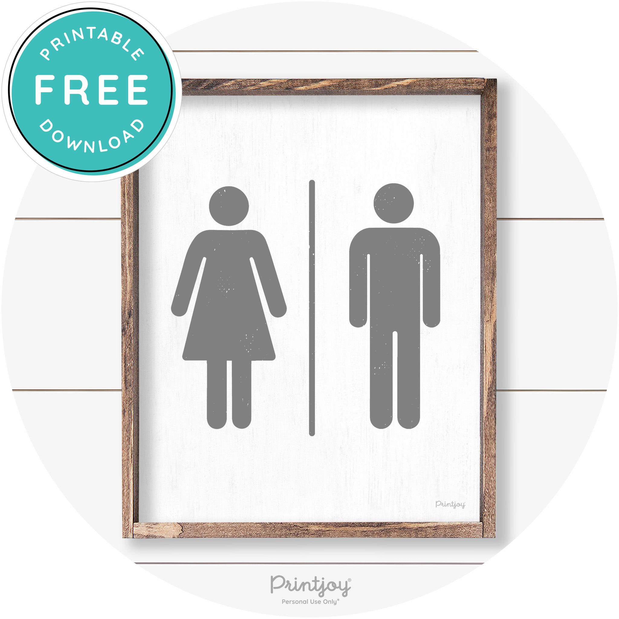 Restroom Sign Womens Mens Bathroom Farmhouse Art Free Printable - Printjoy