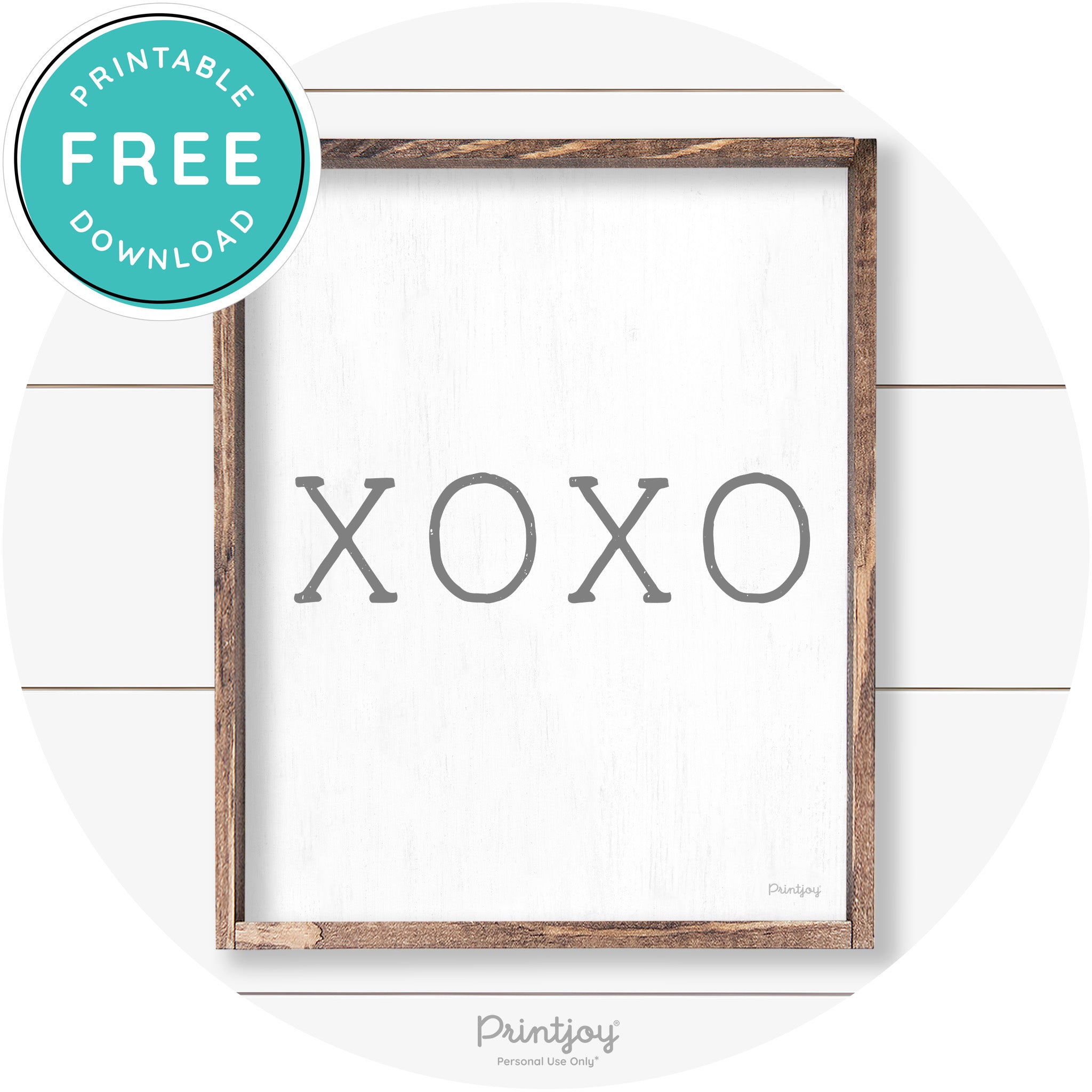 Xoxo Cute Couples Love Modern Farmhouse Wall Art Free Printable - Printjoy