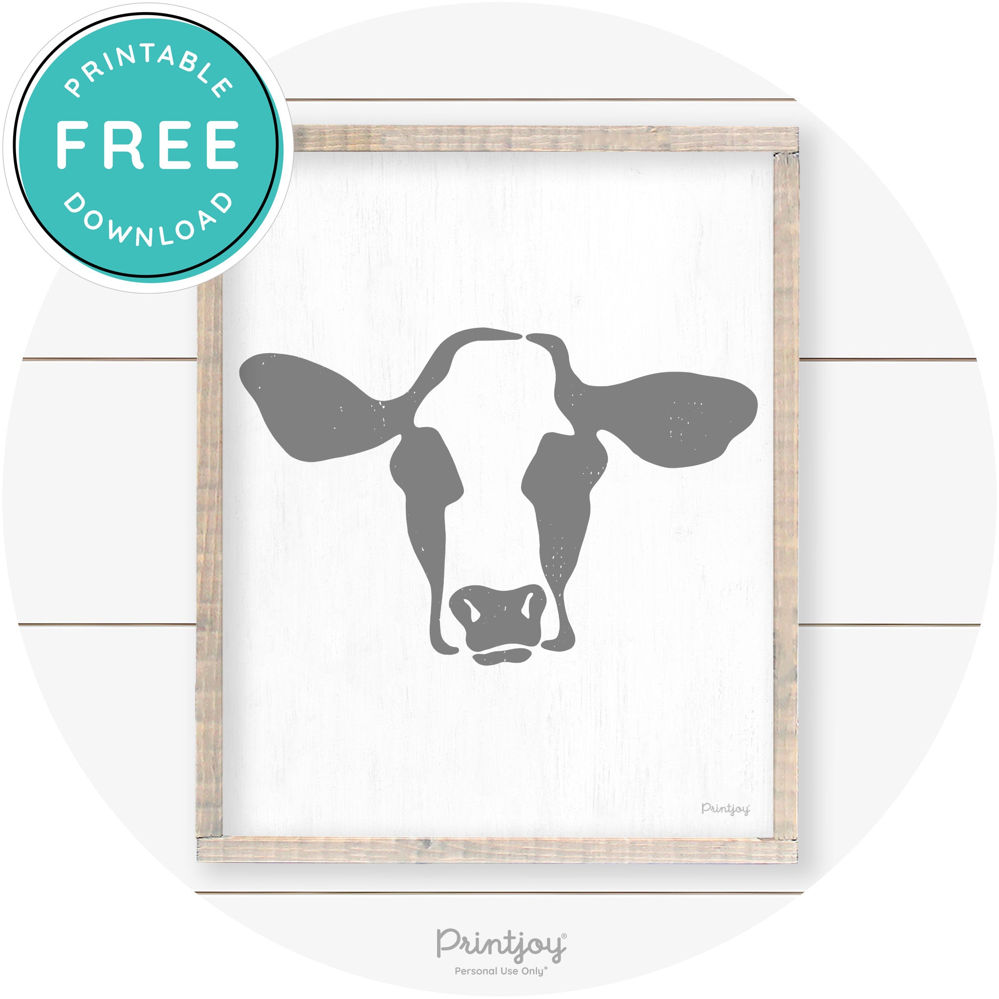 Cow Rustic Farmhouse Living Room Wall Art Decor Free Printable - Printjoy