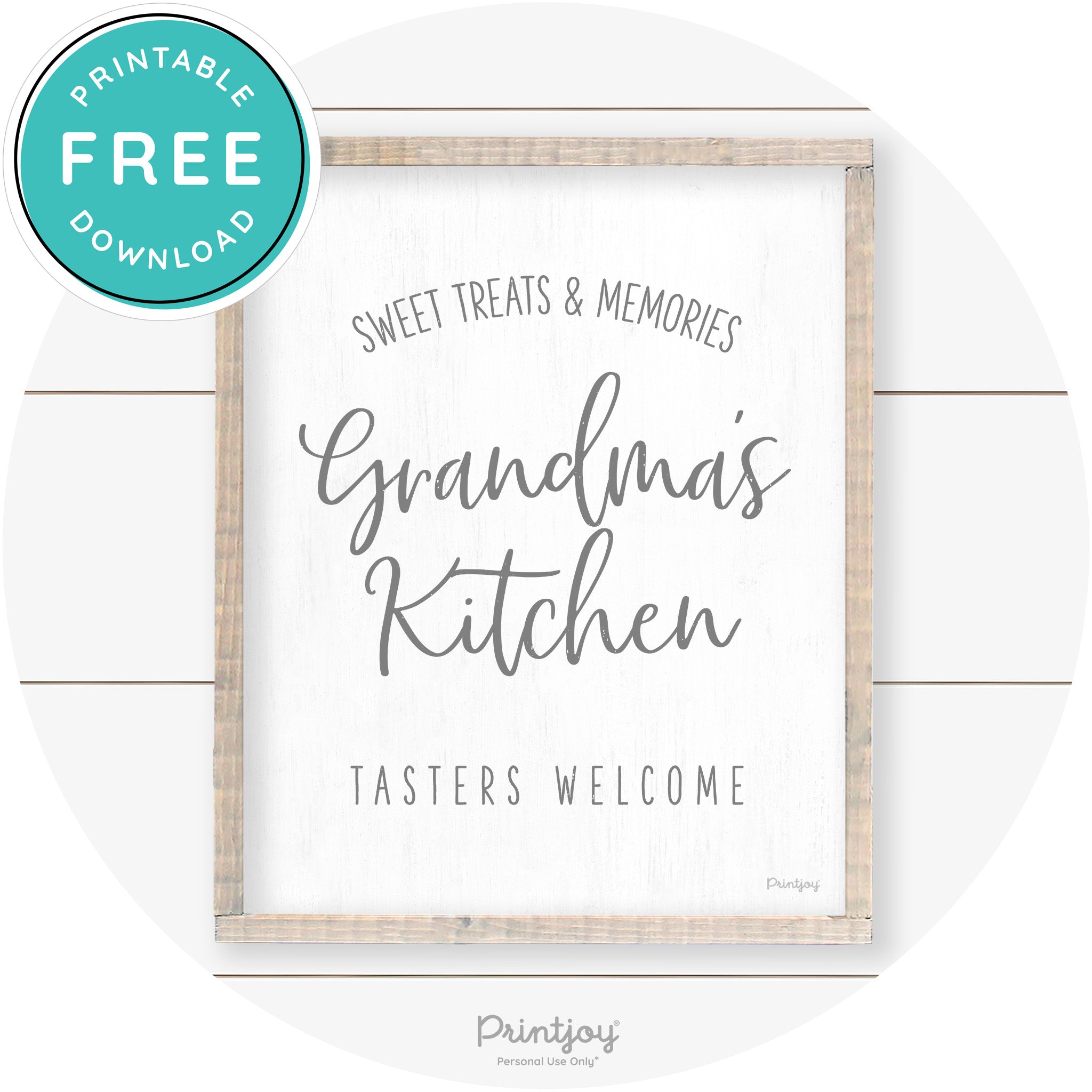 Grandma's Kitchen Tasters Welcome Farmhouse Art Free Printable - Printjoy