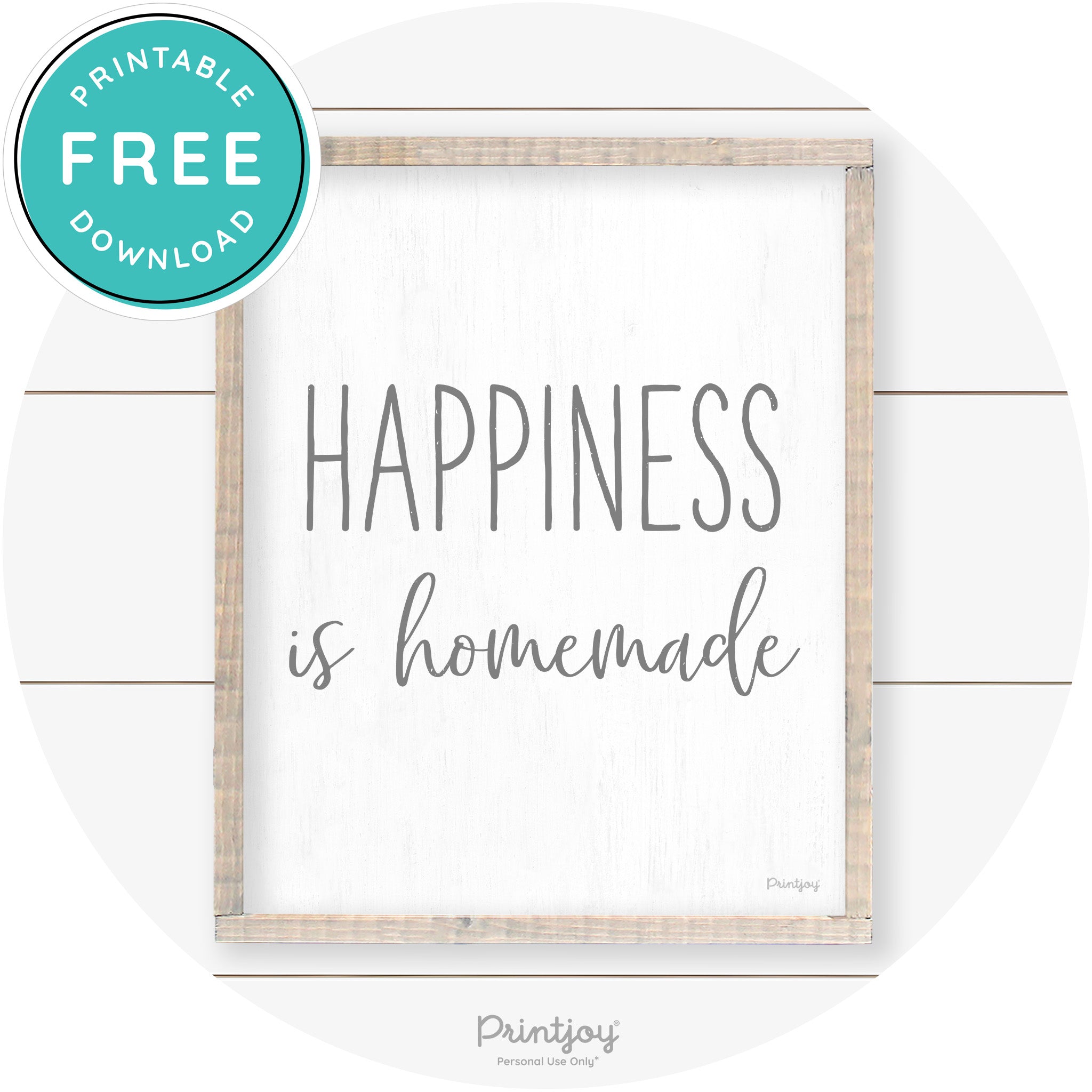Happiness Is Homemade Kitchen Farmhouse Wall Art Free Printable - Printjoy