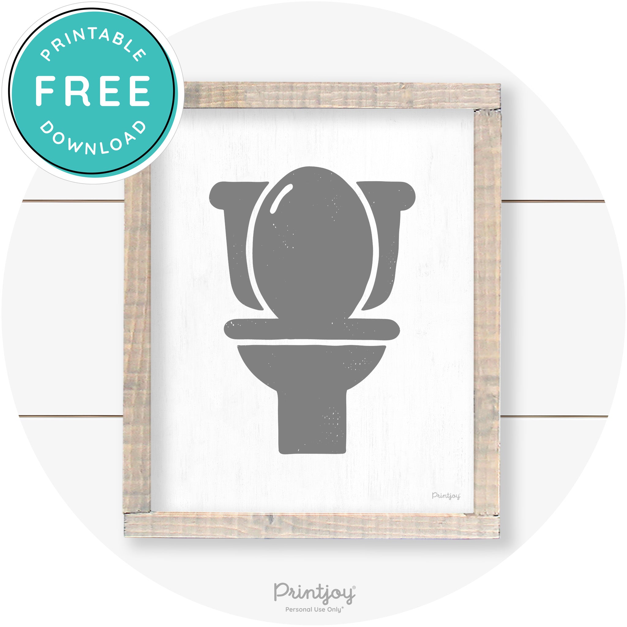 Toilet Seat Bathroom Sign Farmhouse Wall Art Decor Free Printable
