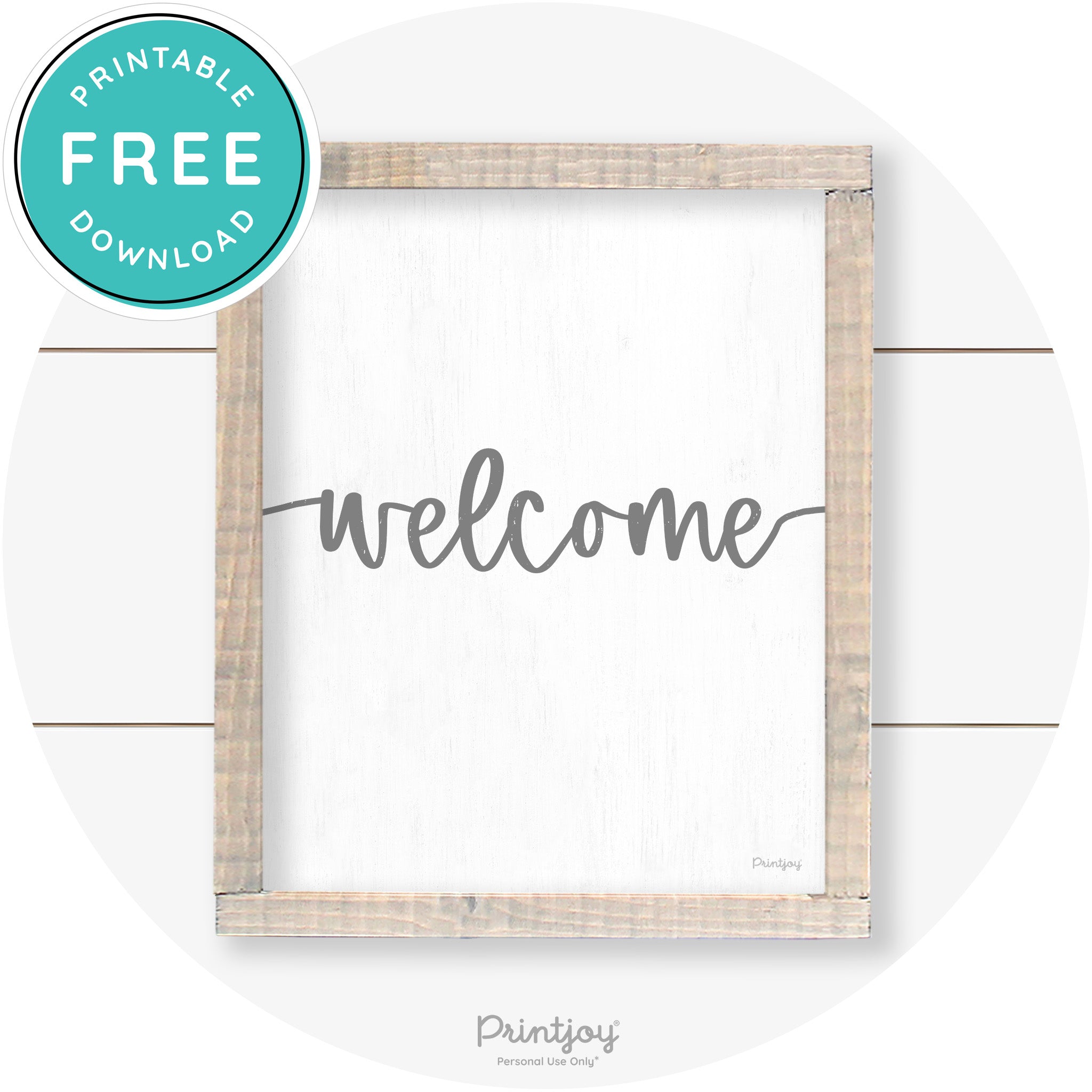 Welcome Entryway Sign Cute Farmhouse Wall Art Decor Free Printable - Printjoy