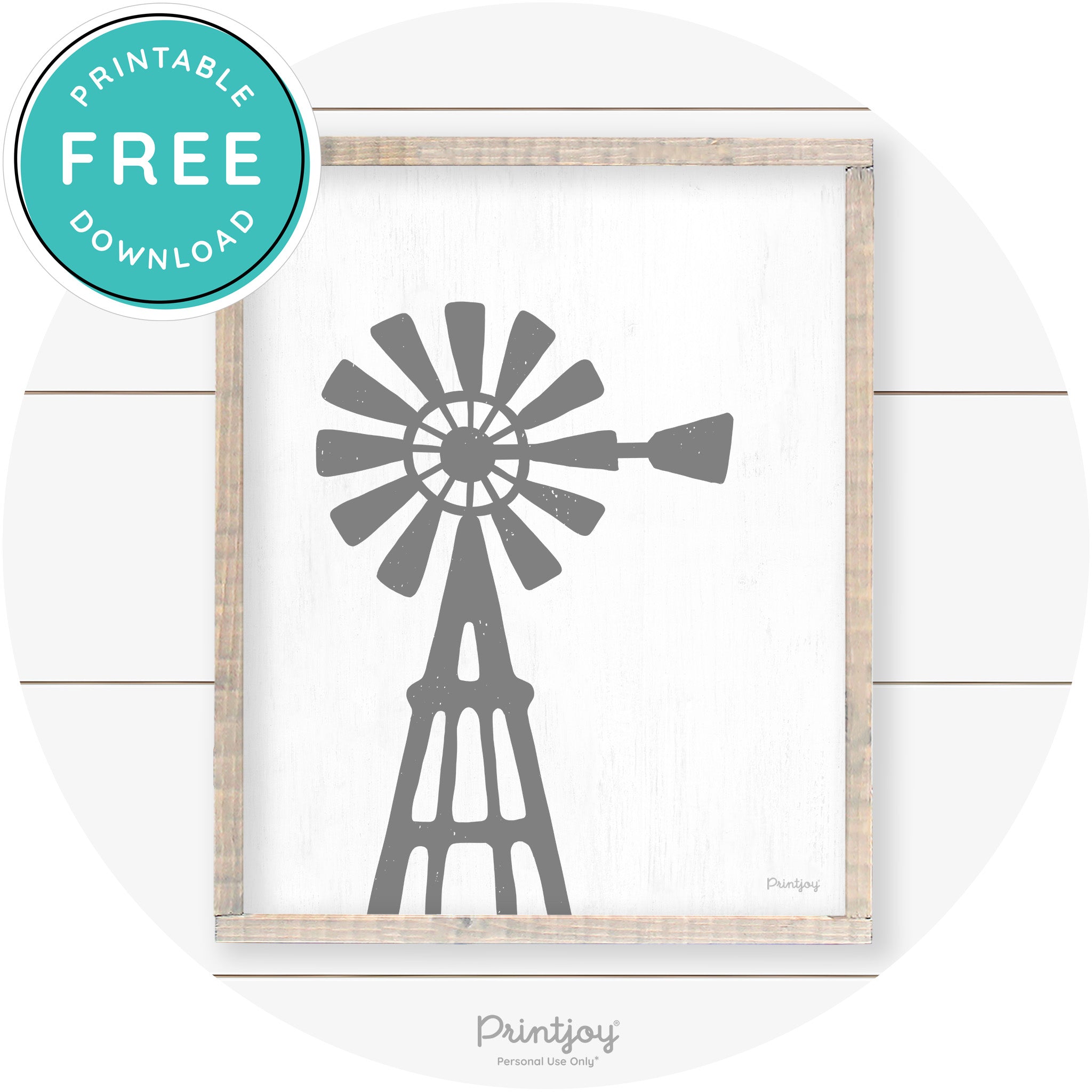 Windmill Rustic Farmhouse Living Room Wall Art Decor Free Printable - Printjoy