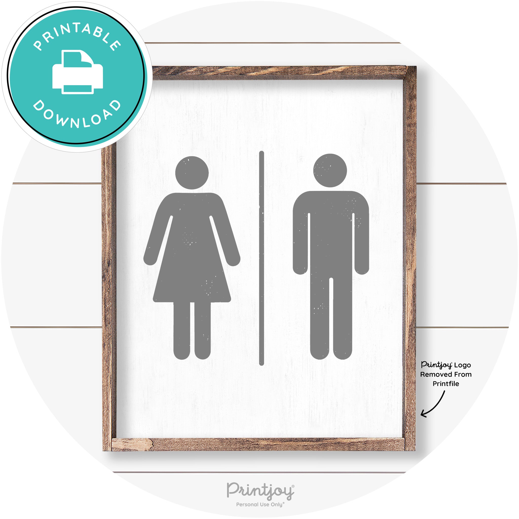 Restroom Sign Womens Mens Bathroom Farmhouse Art Free Printable - Printjoy
