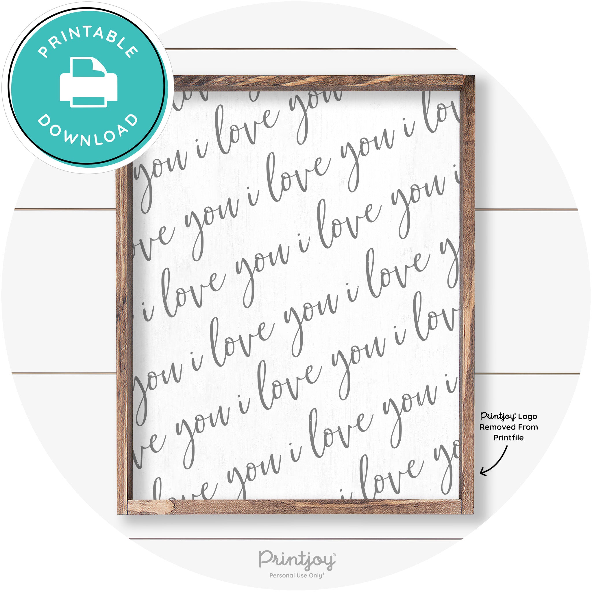 I Love You Pattern Cute Couples Farmhouse Wall Art Free Printable - Printjoy
