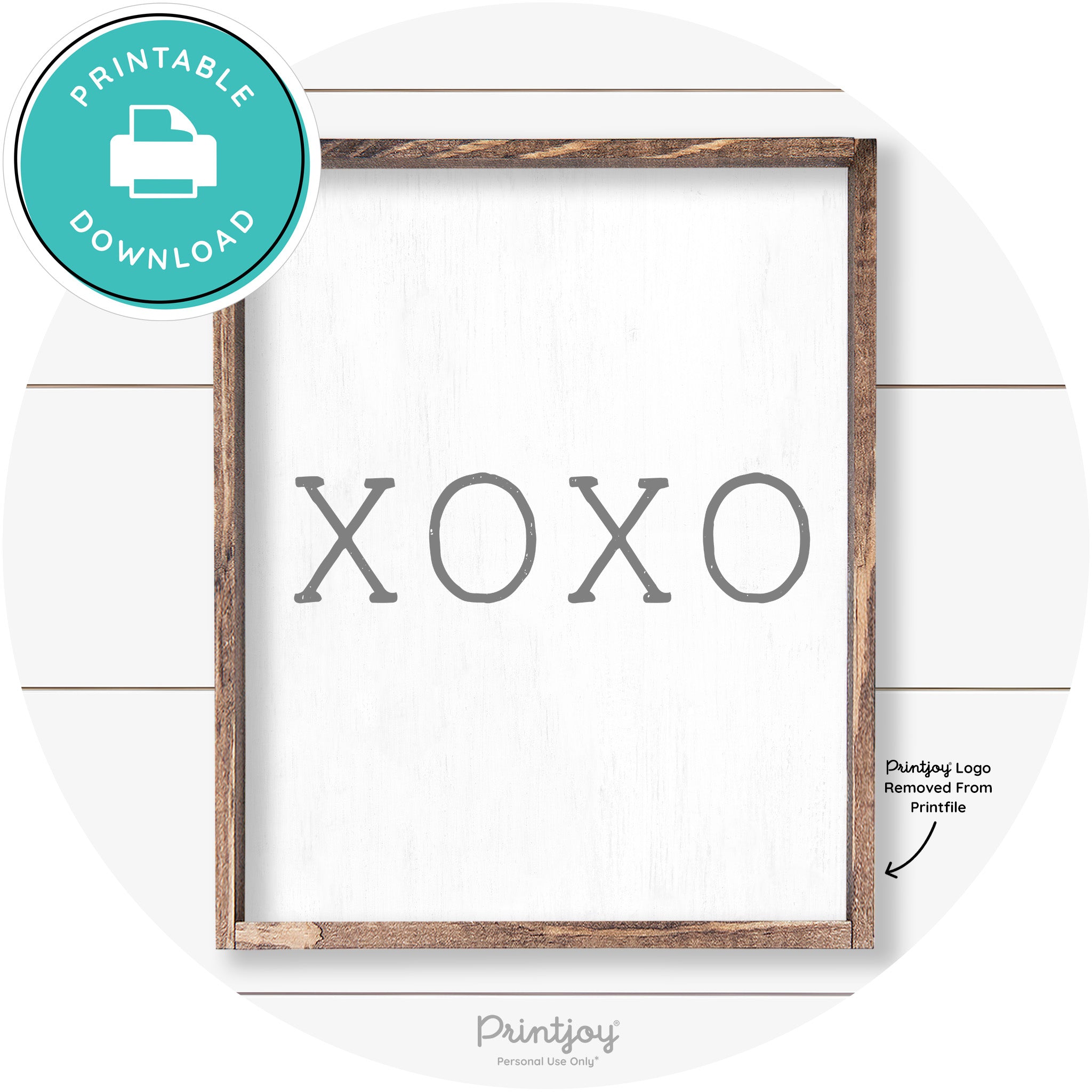 Xoxo Cute Couples Love Modern Farmhouse Wall Art Free Printable - Printjoy