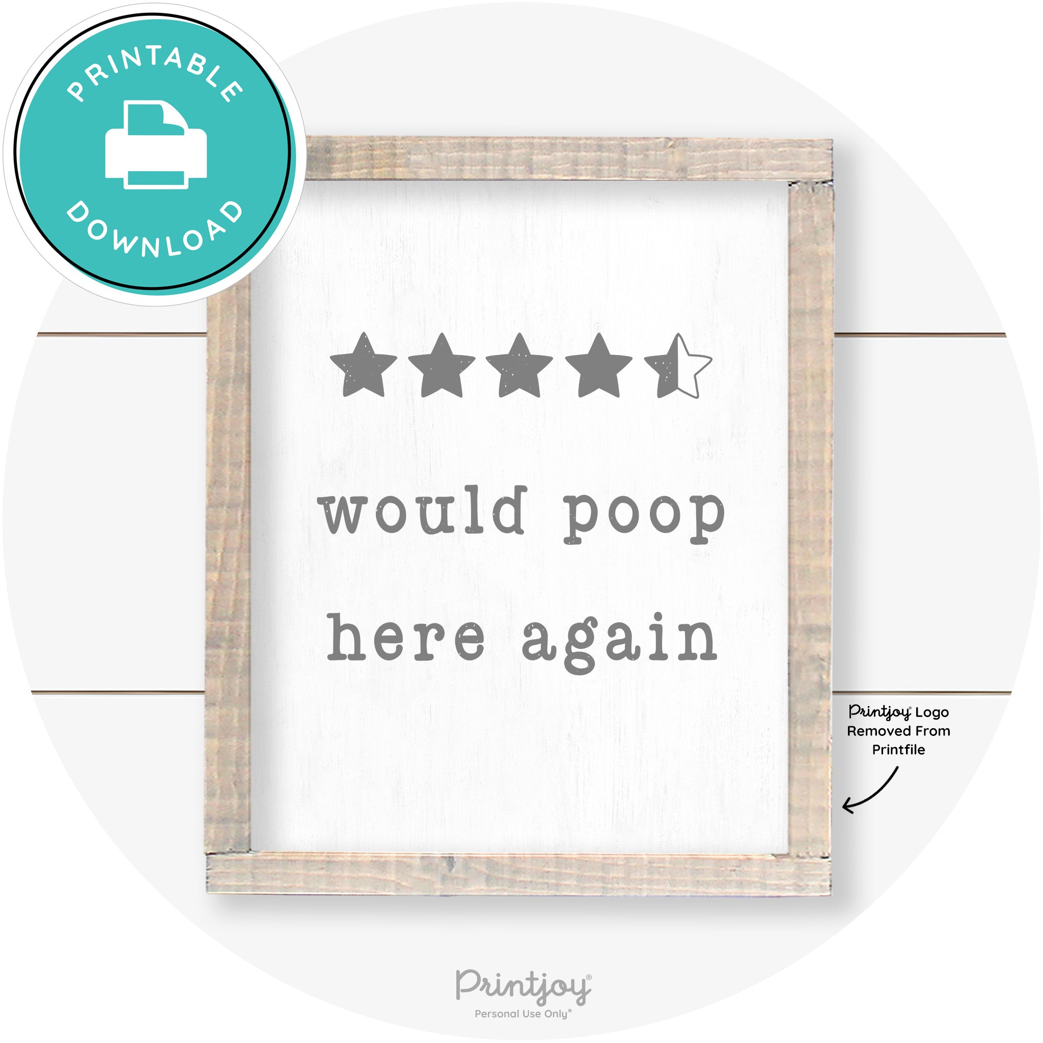 Would Poop Here Again Review Funny Farmhouse Art Free Printable - Printjoy