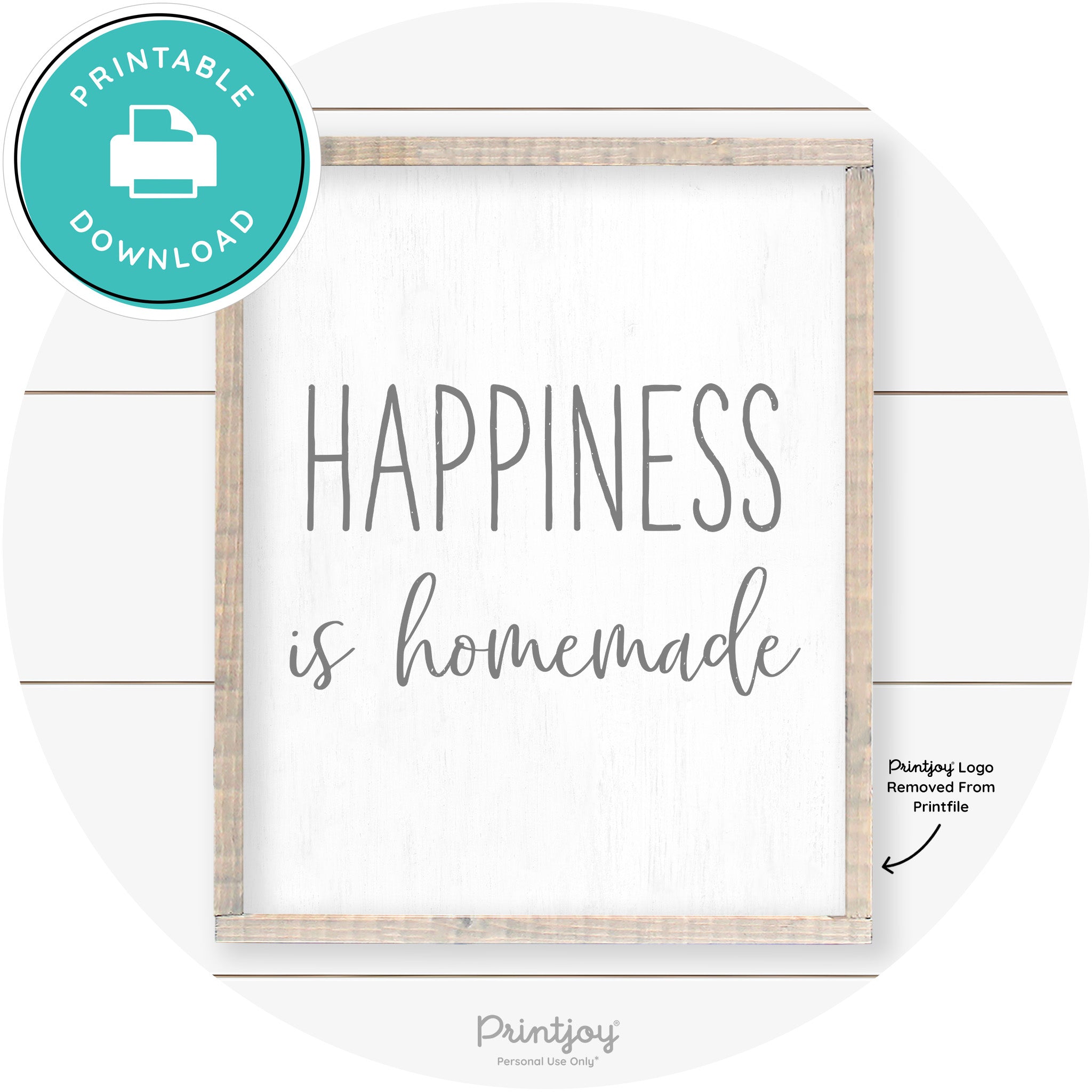 Happiness Is Homemade Kitchen Farmhouse Wall Art Free Printable - Printjoy