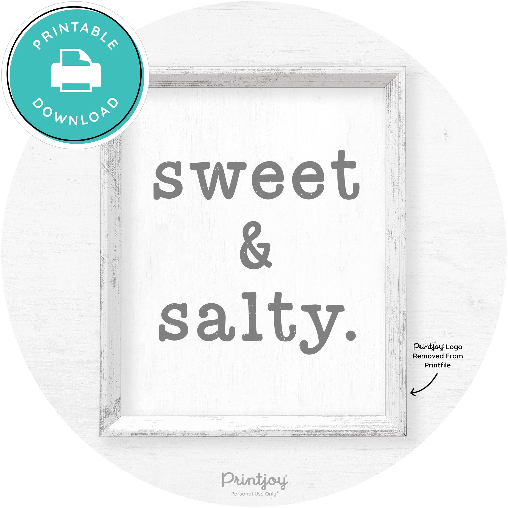 Sweet & Salty Southern Kitchen Farmhouse Wall Art Free Printable - Printjoy