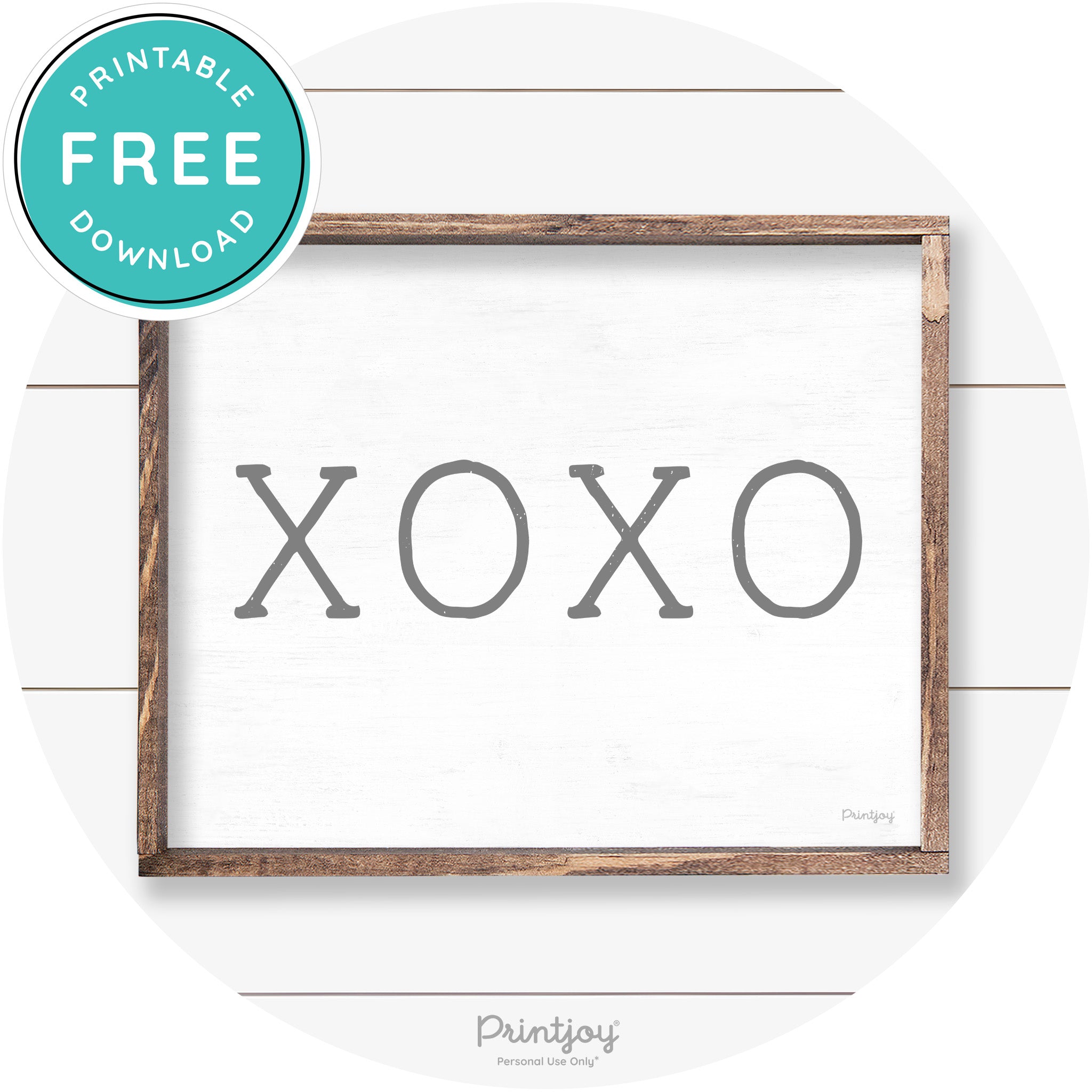 Xoxo Cute Couples Love Modern Farmhouse Wall Art Free Printable - Printjoy