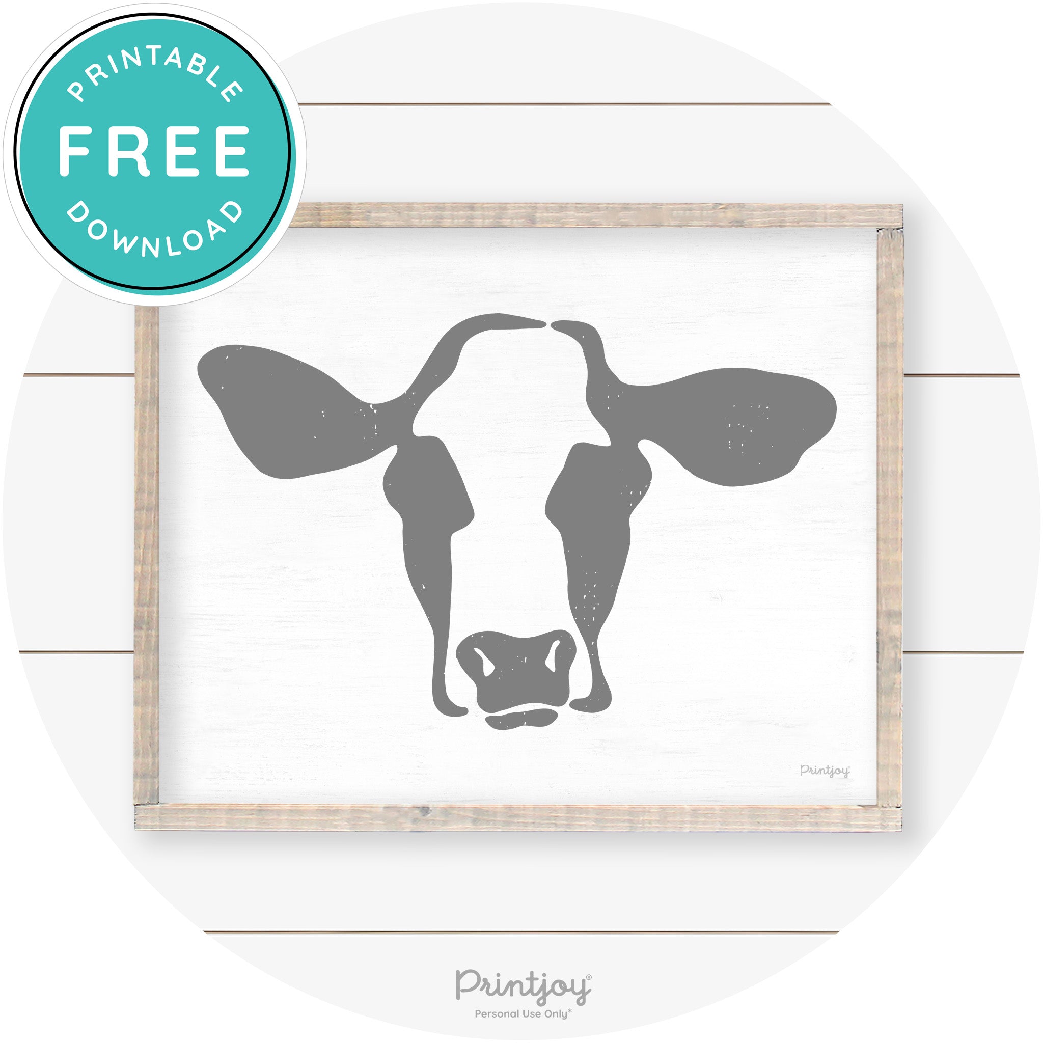 Cow Rustic Farmhouse Living Room Wall Art Decor Free Printable - Printjoy