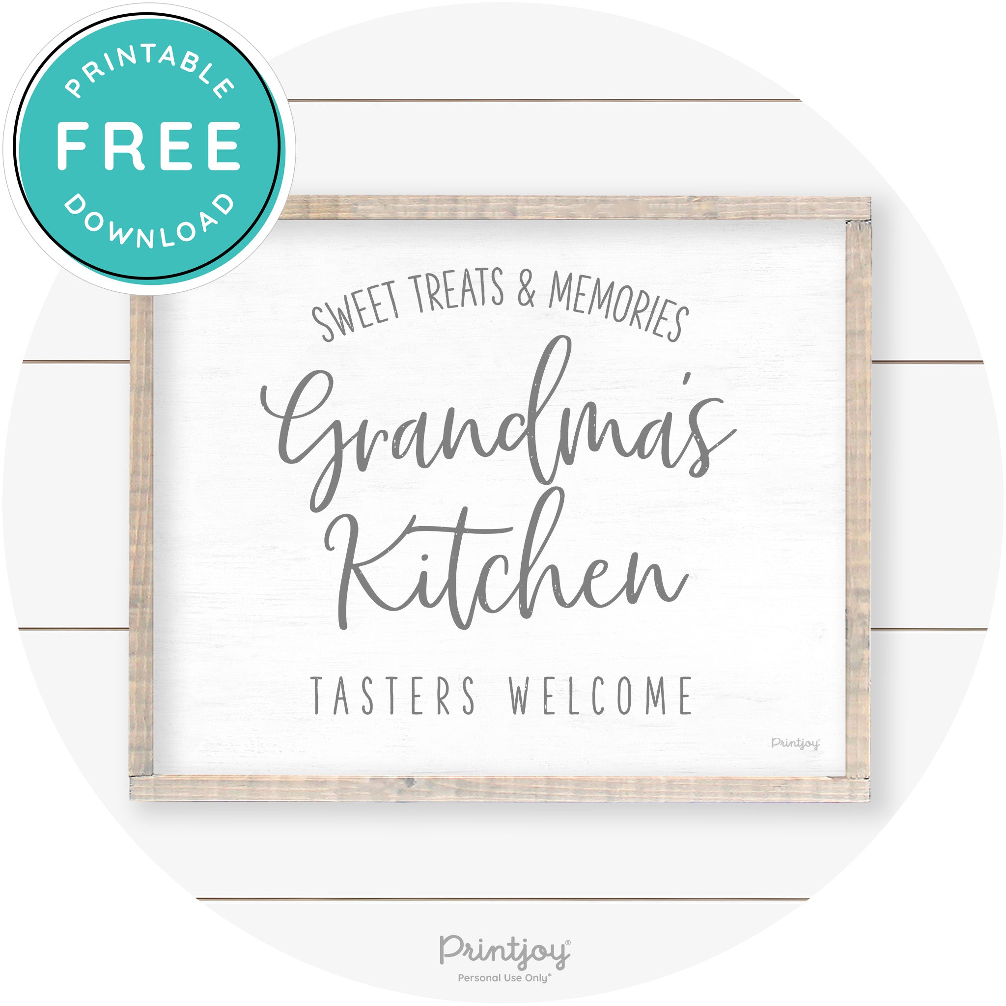 Grandma's Kitchen Tasters Welcome Farmhouse Art Free Printable - Printjoy
