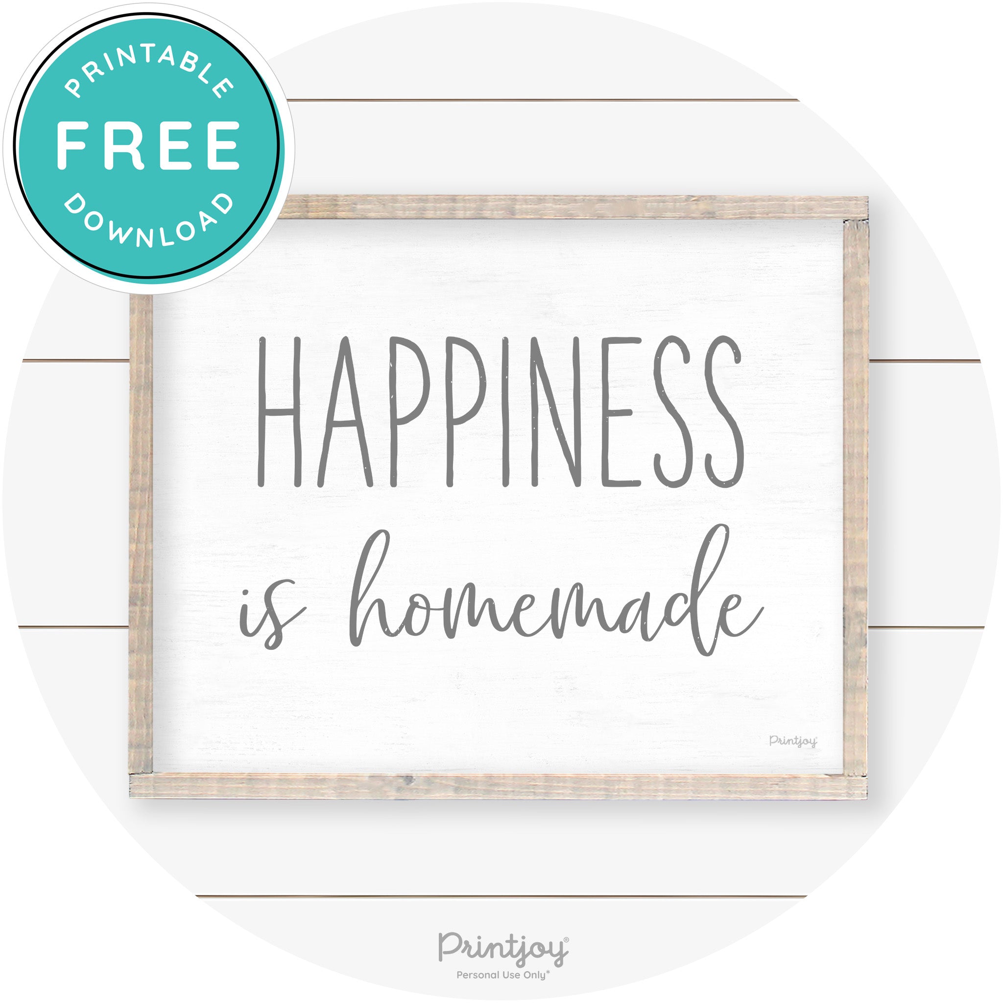 Happiness Is Homemade Kitchen Farmhouse Wall Art Free Printable - Printjoy