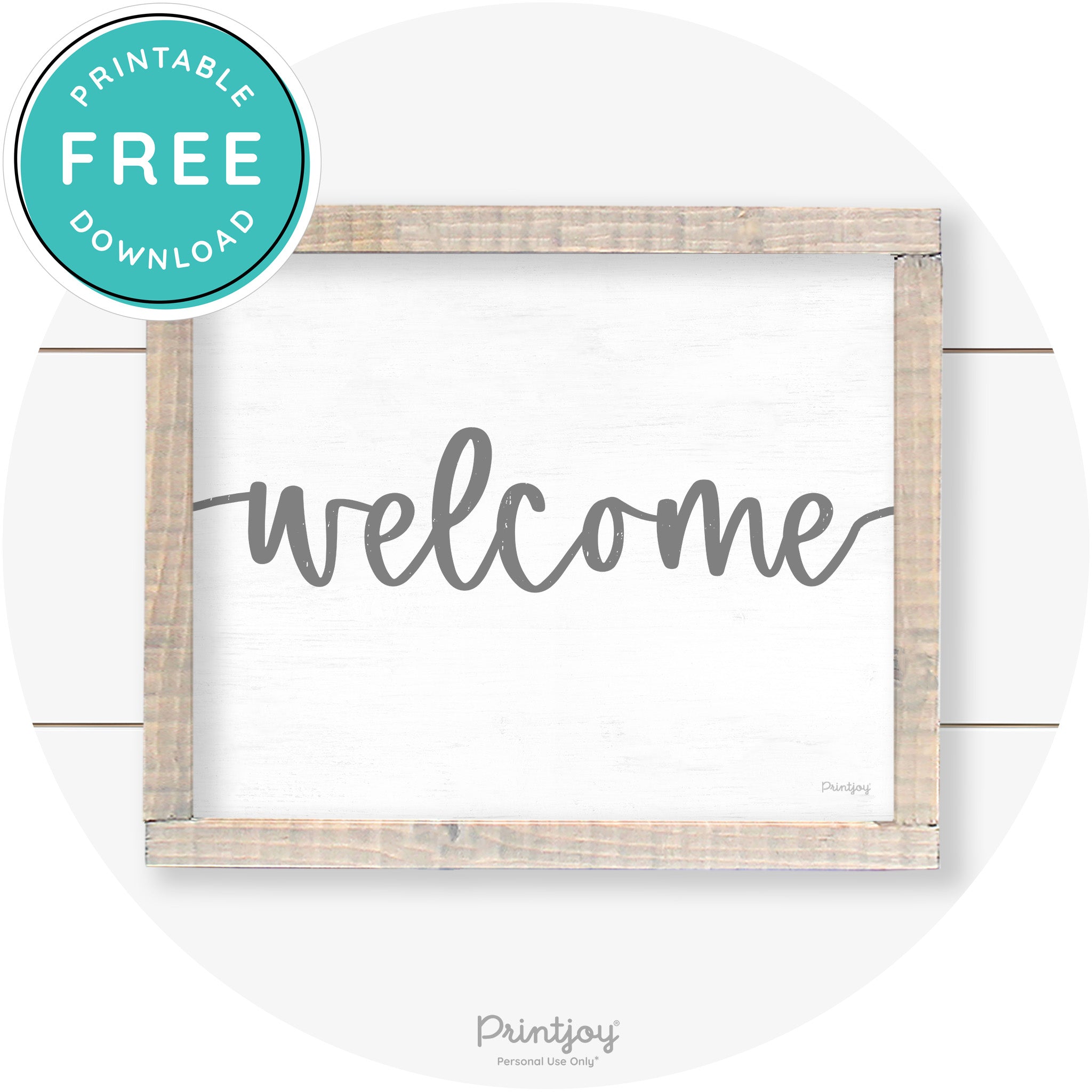 Welcome Entryway Sign Cute Farmhouse Wall Art Decor Free Printable - Printjoy