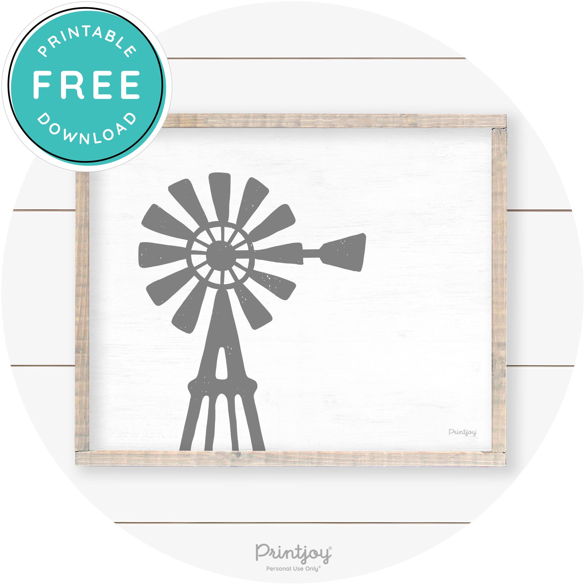 Windmill Rustic Farmhouse Living Room Wall Art Decor Free Printable - Printjoy