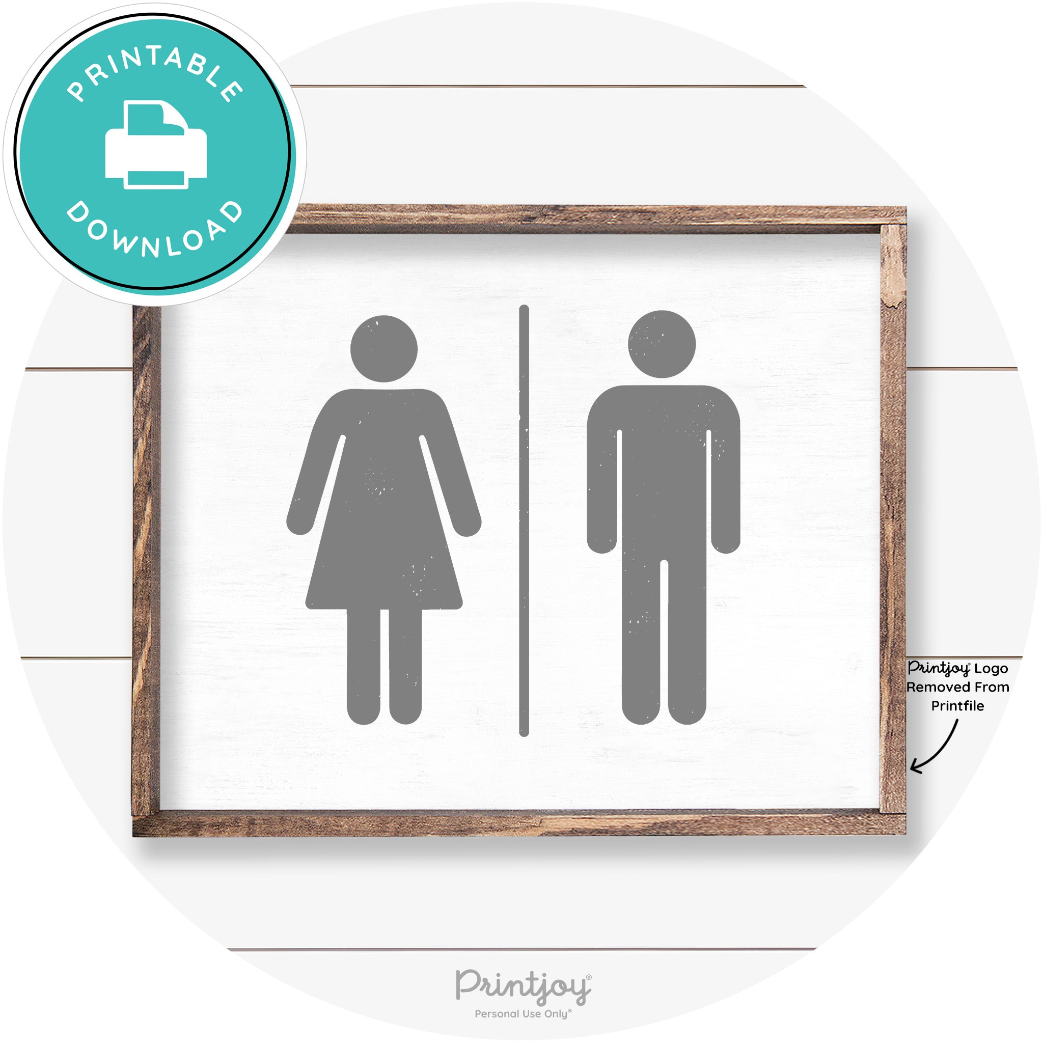 Restroom Sign Womens Mens Bathroom Farmhouse Art Free Printable - Printjoy