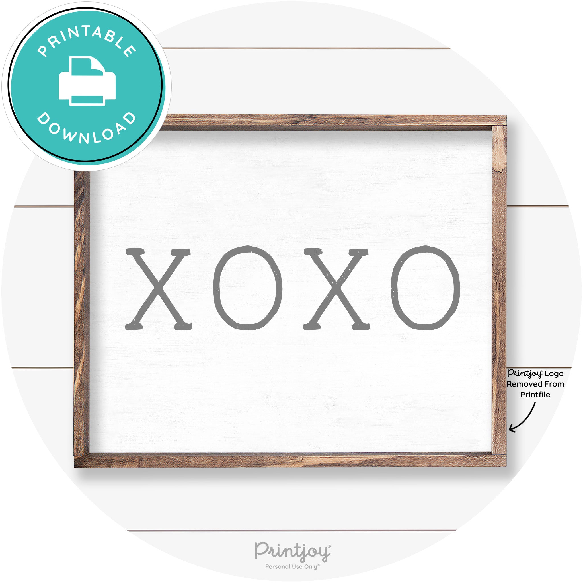 Xoxo Cute Couples Love Modern Farmhouse Wall Art Free Printable - Printjoy
