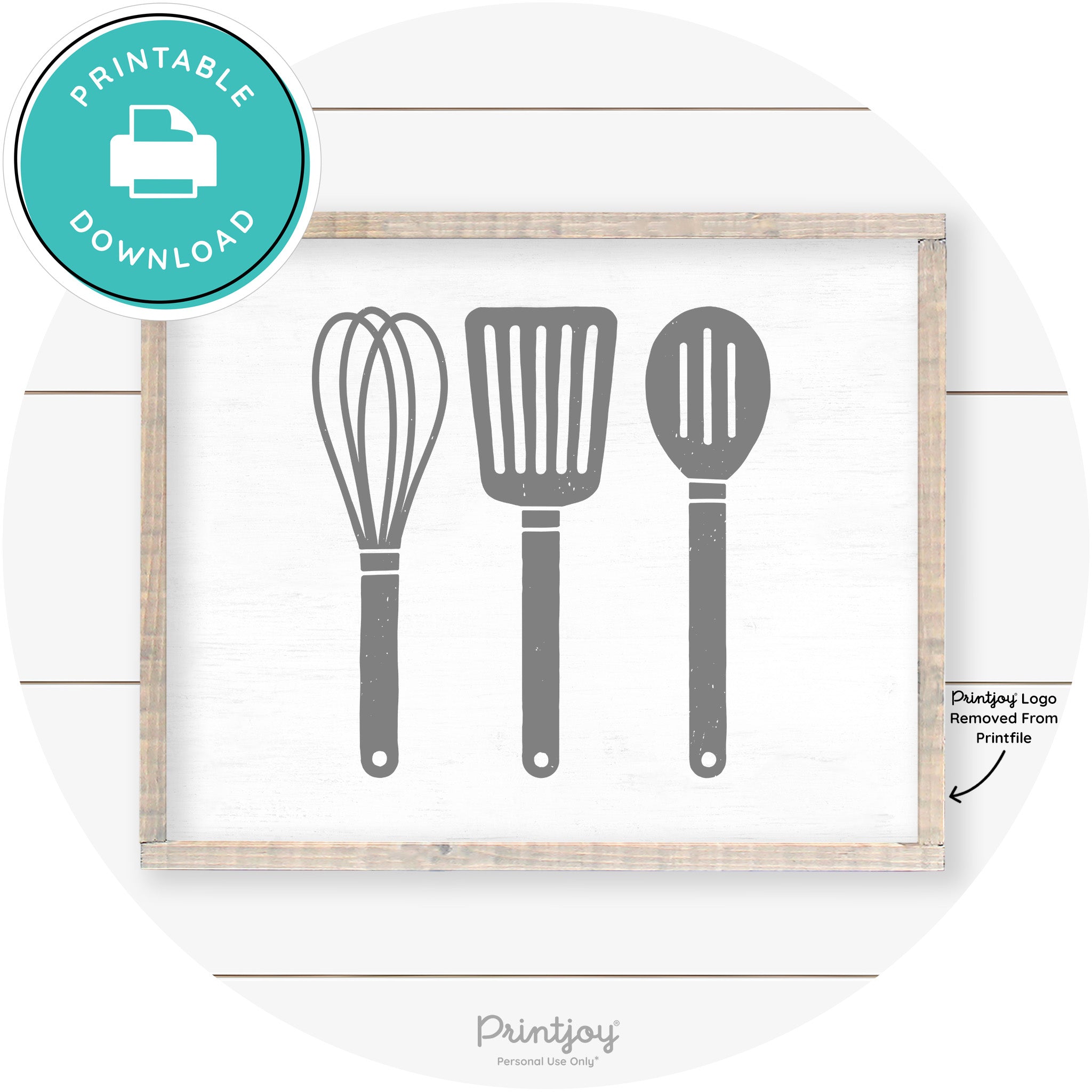 Whisk Spatula Spoon Kitchen Utensils Farmhouse Wall Art Free Printable - Printjoy