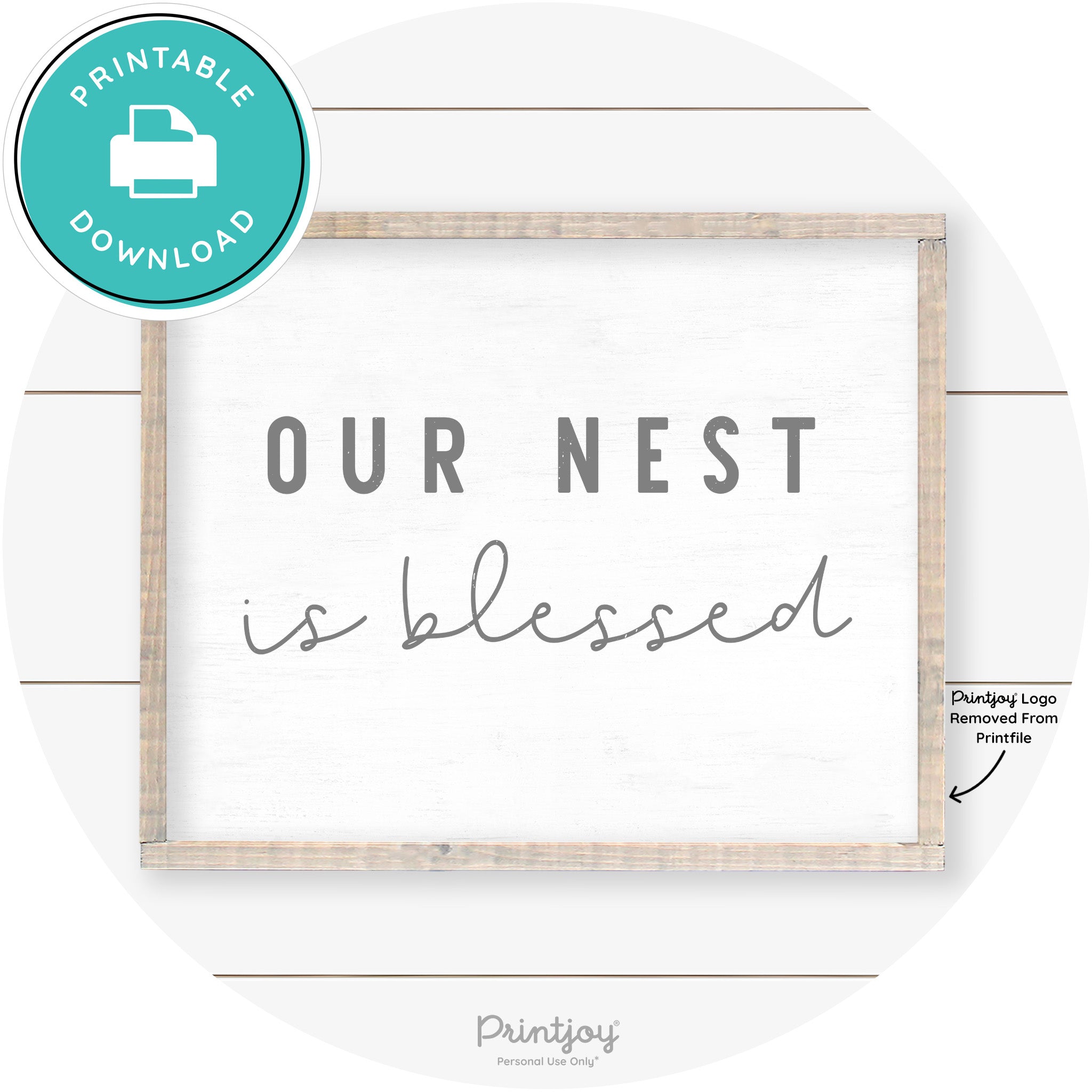 Our Nest Is Blessed Farmhouse Living Room Wall Art Free Printable - Printjoy