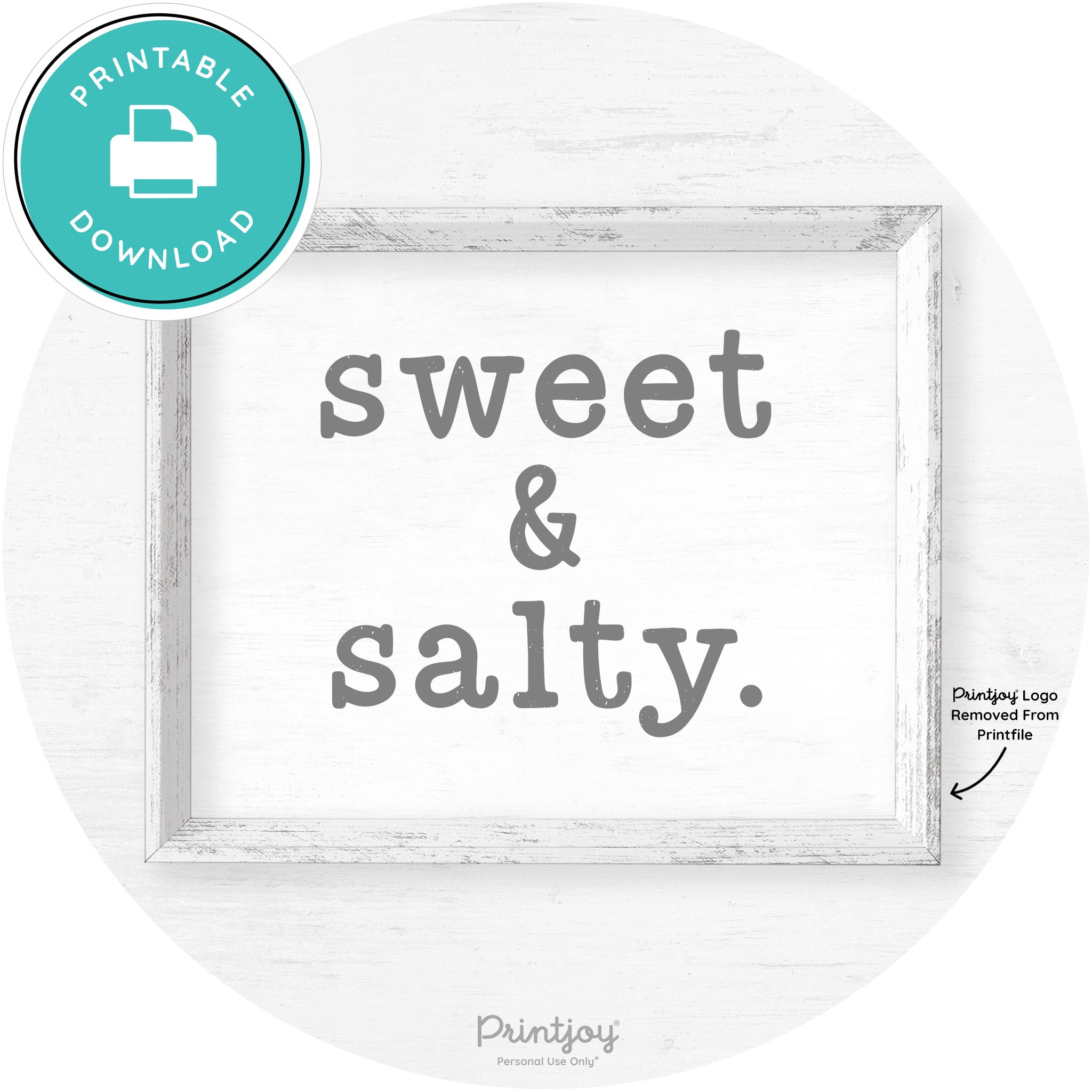 Sweet & Salty Southern Kitchen Farmhouse Wall Art Free Printable - Printjoy