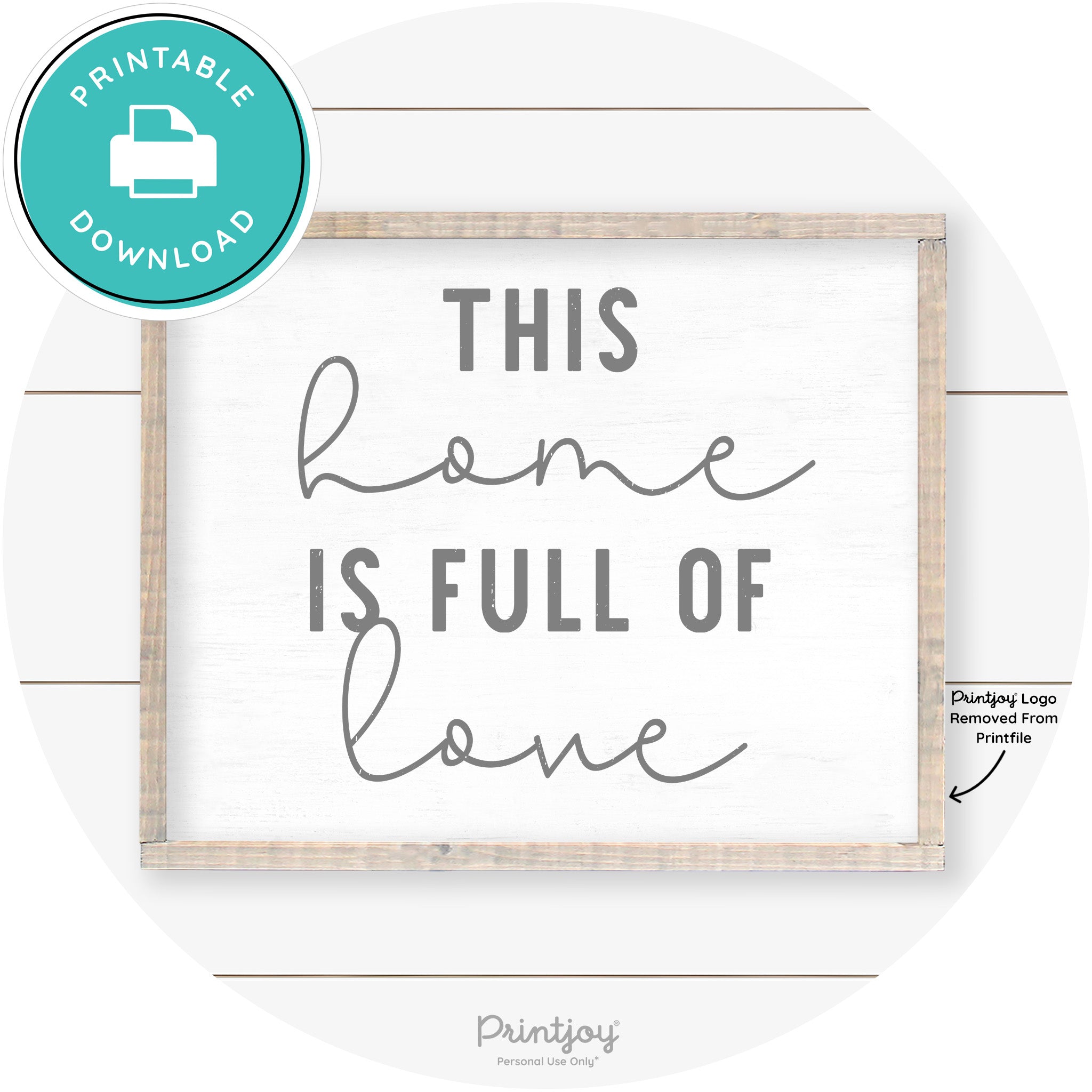 This Home Is Love Farmhouse Living Room Wall Art Free Printable - Printjoy