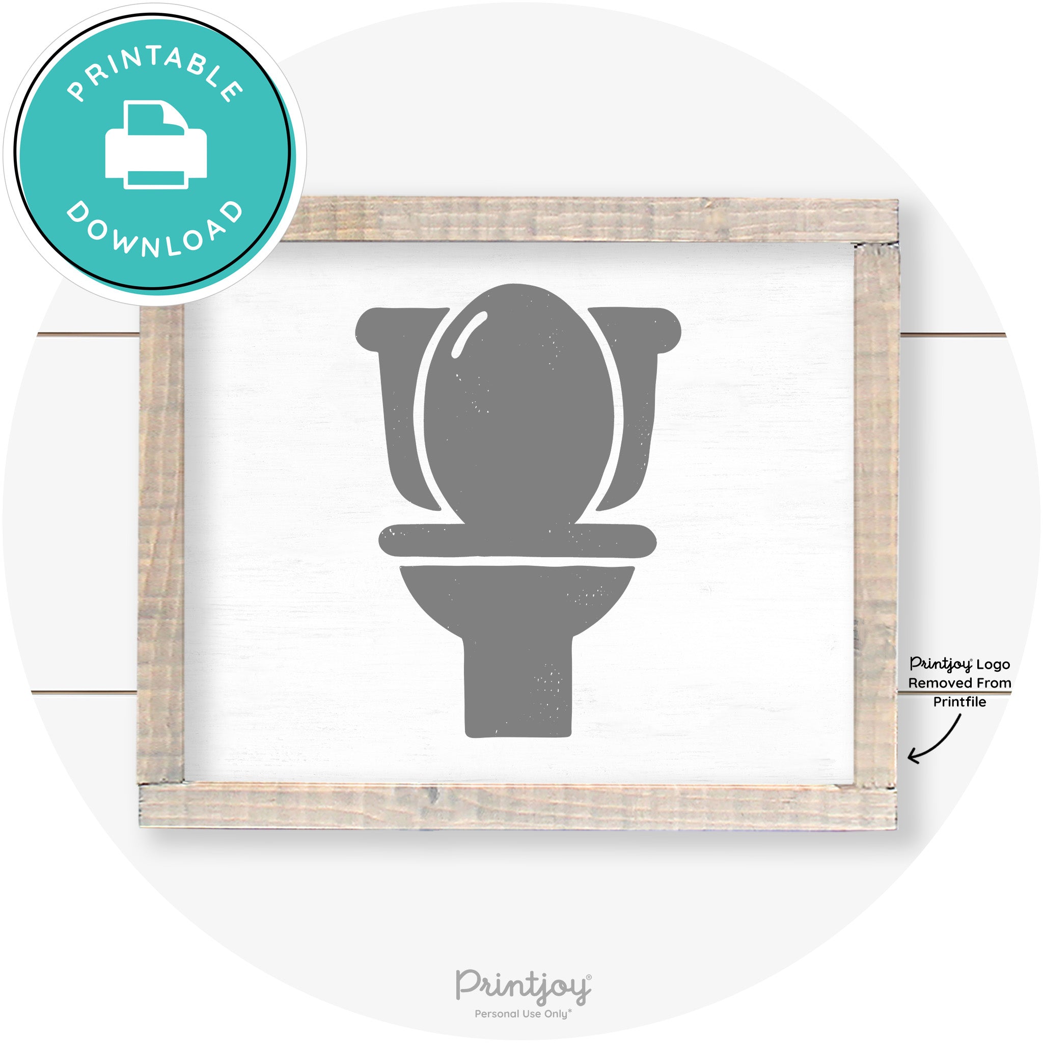 Toilet Seat Bathroom Sign Farmhouse Wall Art Decor Free Printable