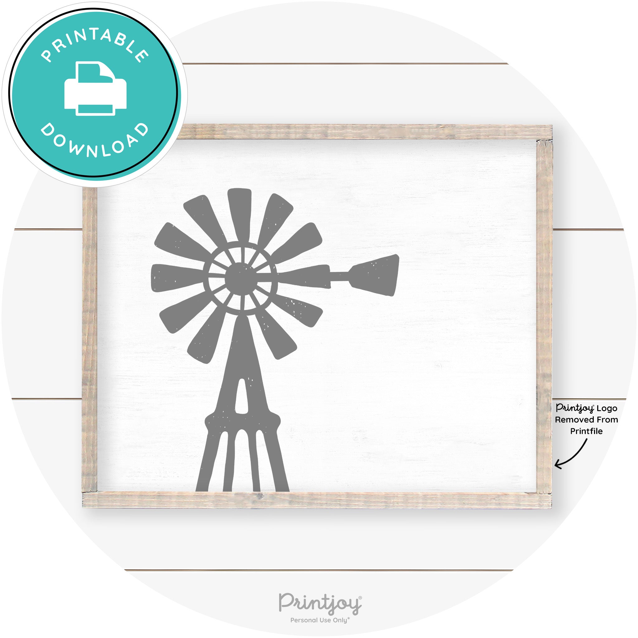 Windmill Rustic Farmhouse Living Room Wall Art Decor Free Printable - Printjoy