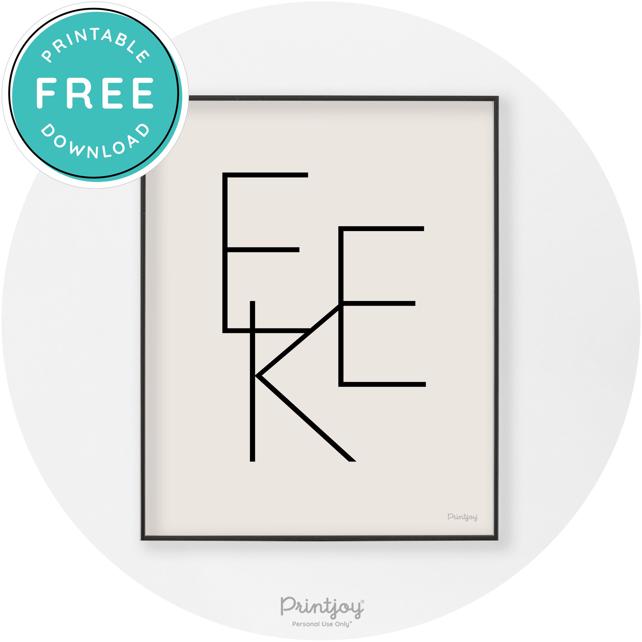 Eek Halloween Modern Chic Lettering Wall Art Decor Free Printable