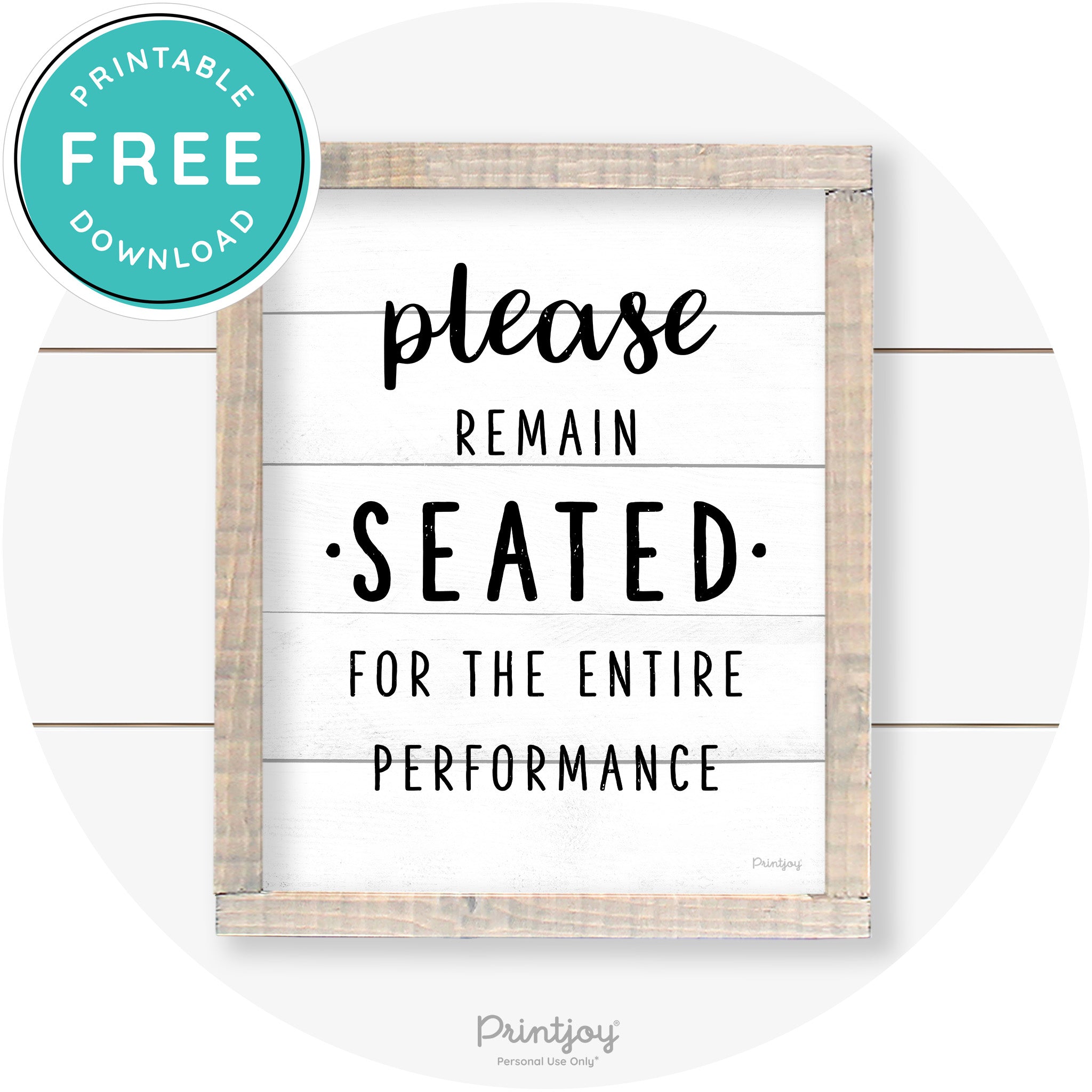 Please Remain Seated Funny Bathroom Farmhouse Art Free Printable