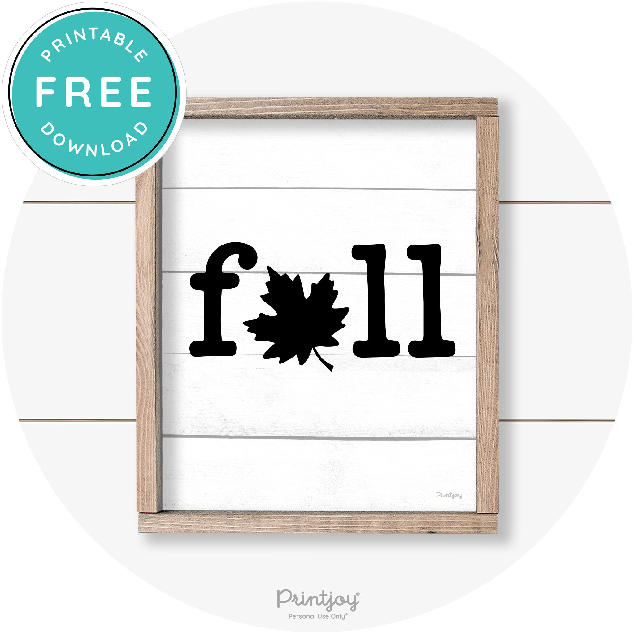 Fall Maple Leaf Cute Modern Farmhouse Wall Art Free Printable