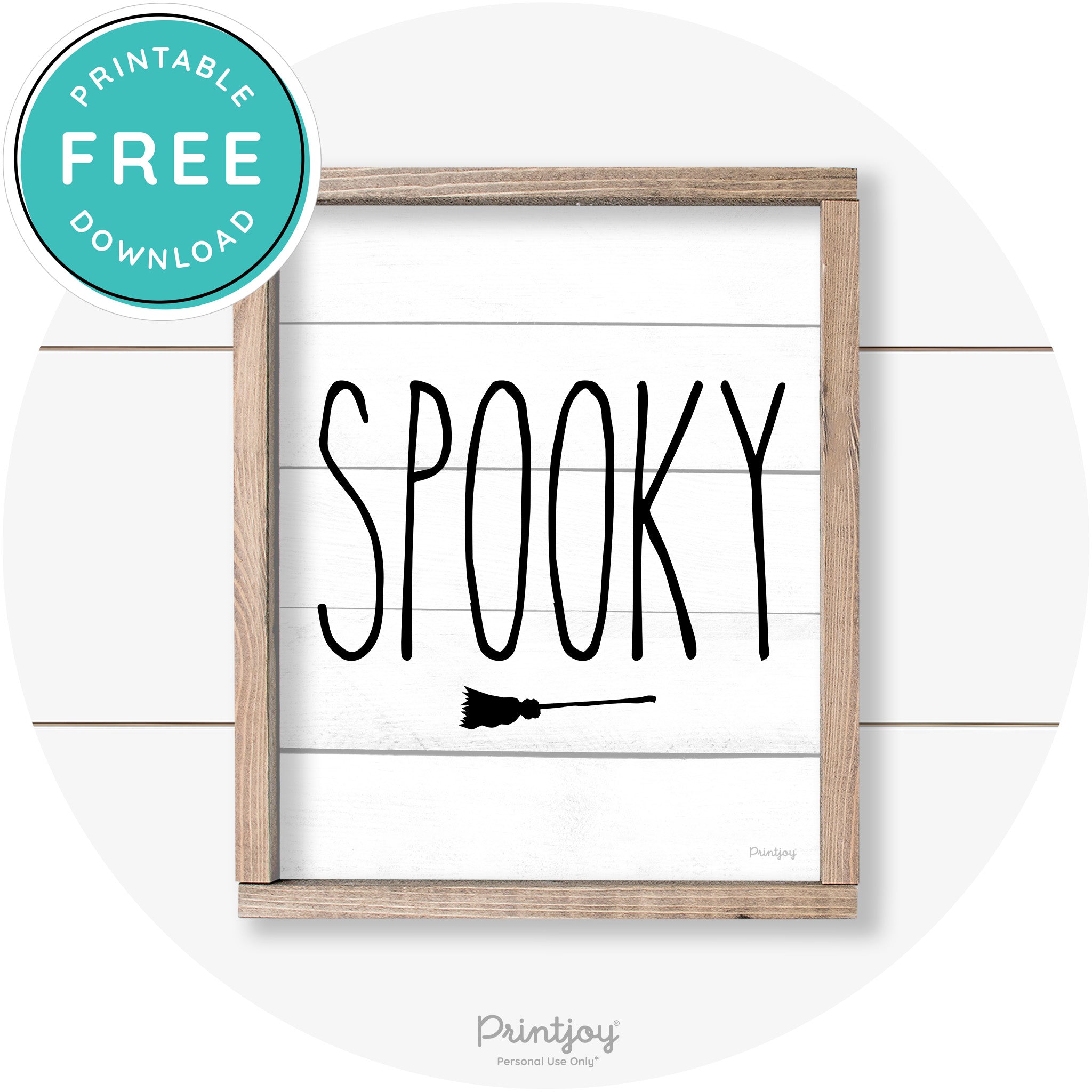 Spooky Halloween Lettering Cute Farmhouse Wall Art Free Printable