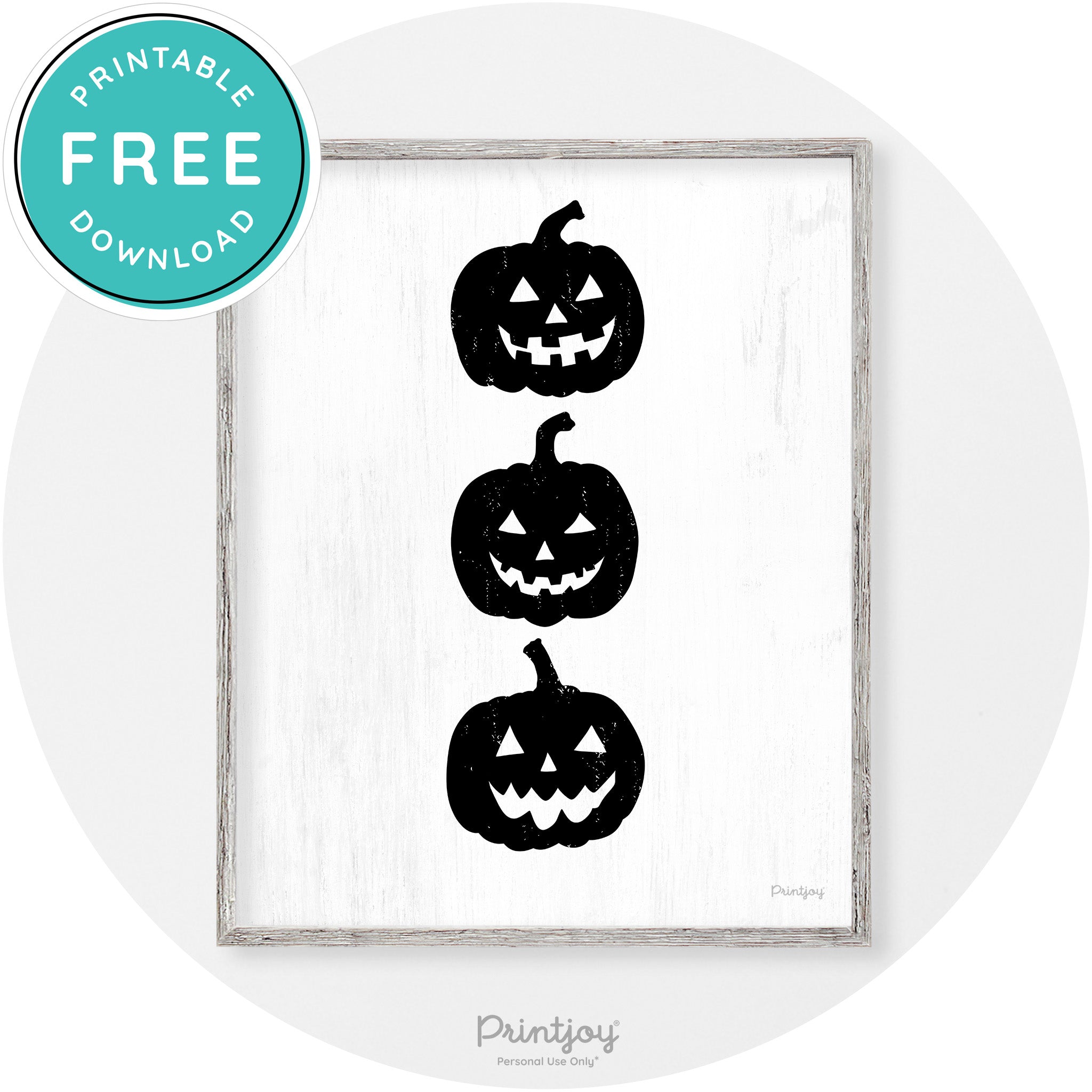 Halloween Jack O Lantern Pumpkins Vintage Wall Art Free Printable - Printjoy
