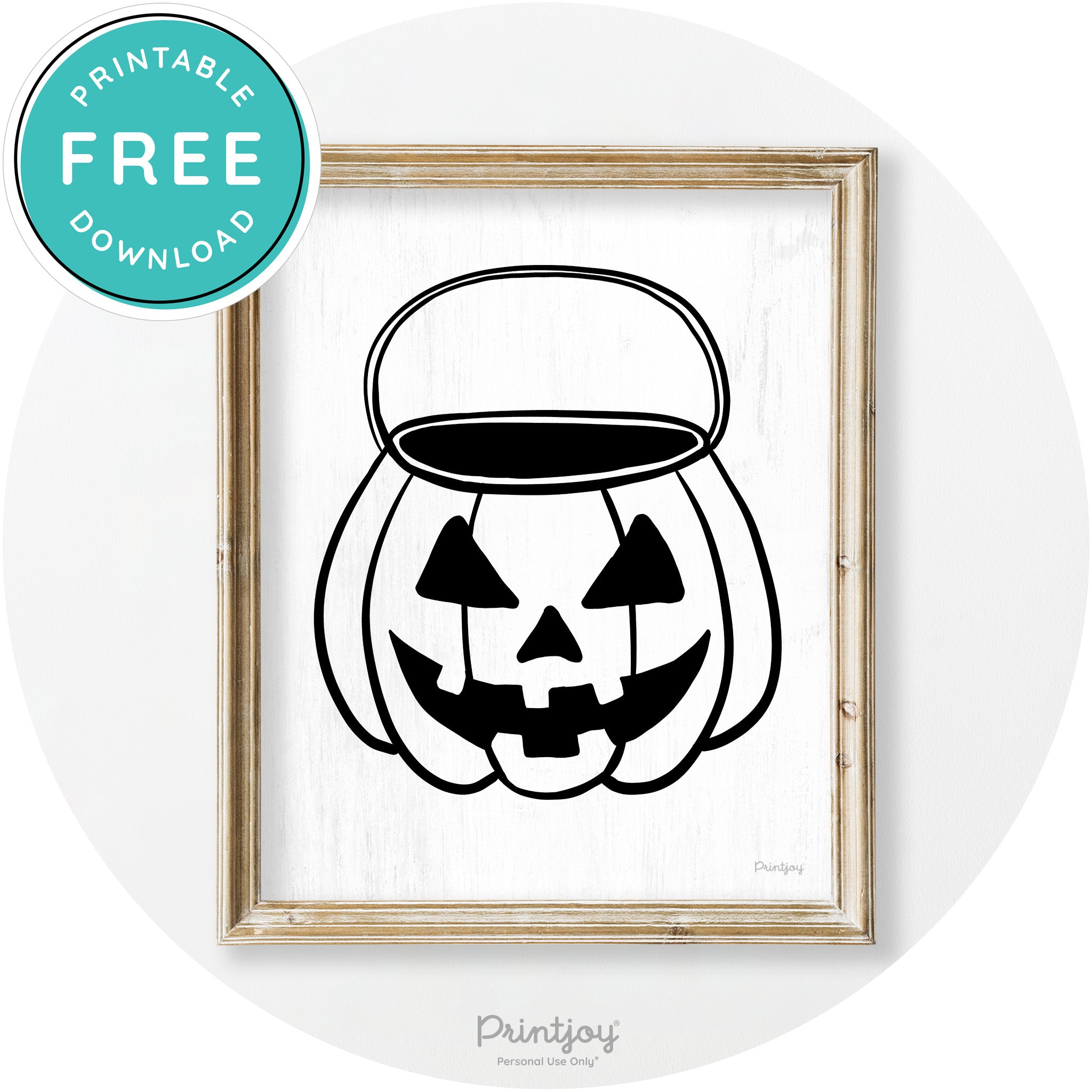 Jack O Lantern Treat Bucket Vintage Halloween Wall Art Free Printable