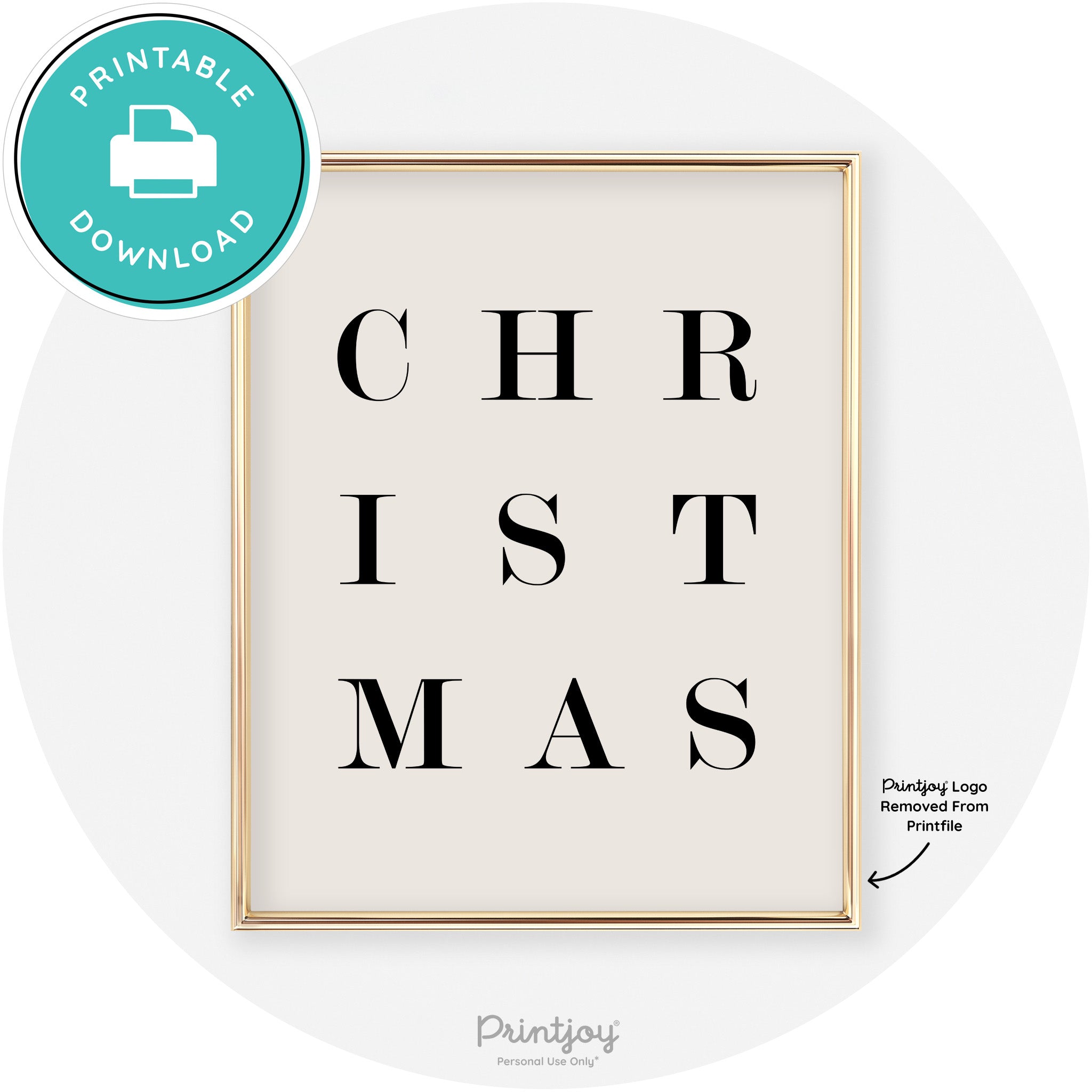 Christmas Typography Cute Modern Chic Decor Wall Art Free Printable
