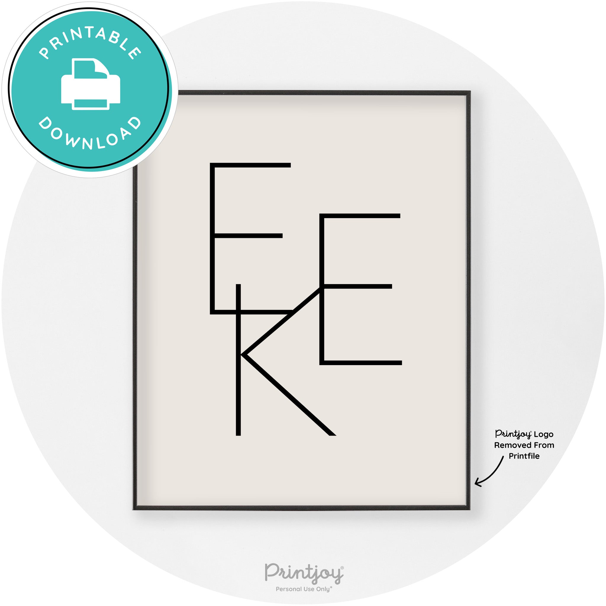 Eek Halloween Modern Chic Lettering Wall Art Decor Free Printable