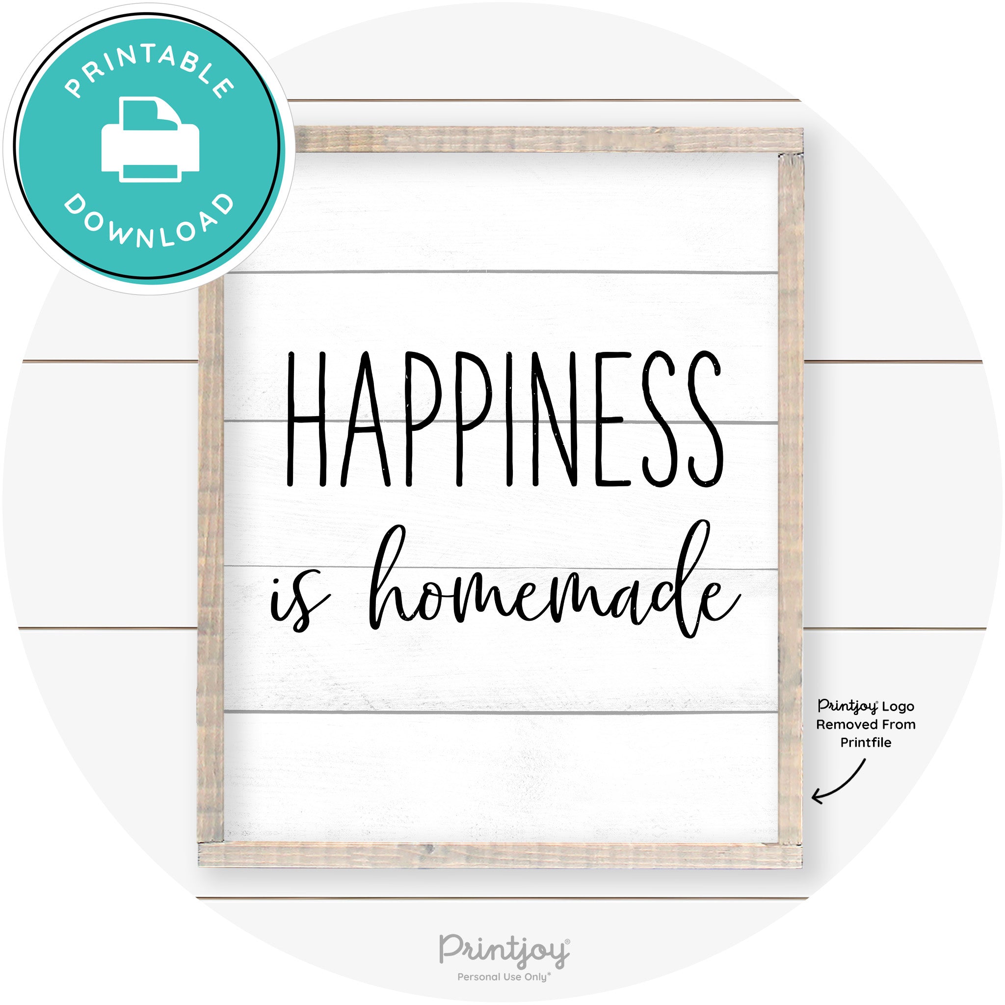 Happiness Is Homemade Kitchen Farmhouse Wall Art Free Printable