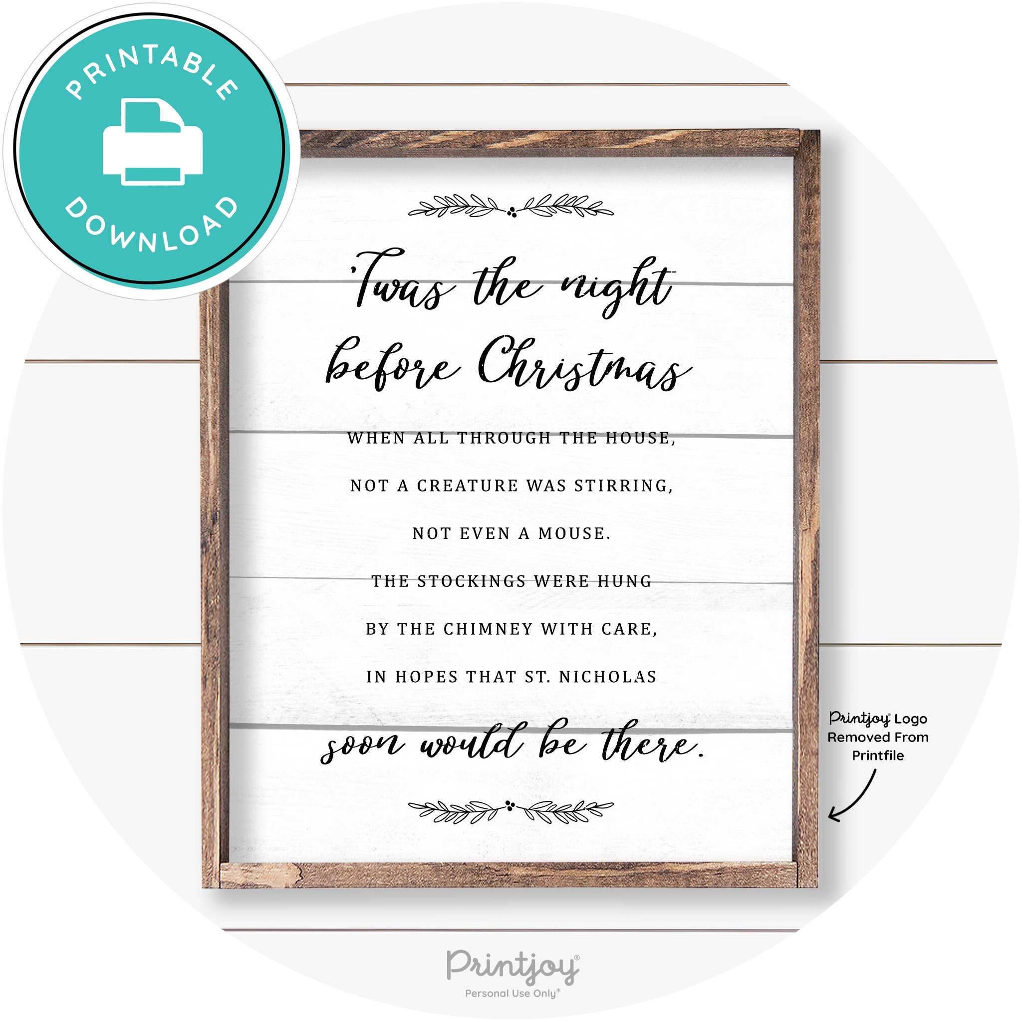 'Twas The Night Before Christmas Farmhouse Wall Art Free Printable