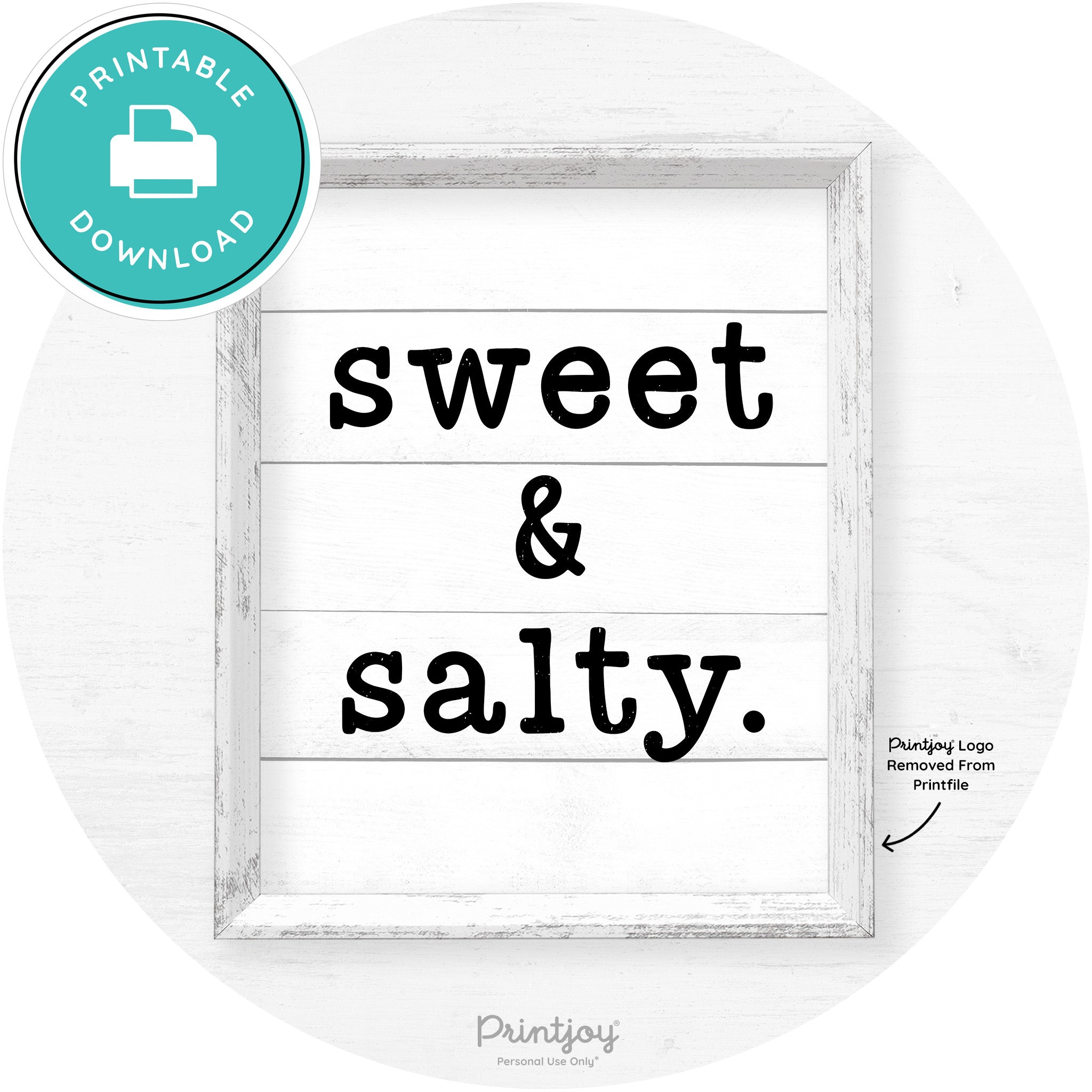 Sweet & Salty Southern Kitchen Farmhouse Wall Art Free Printable