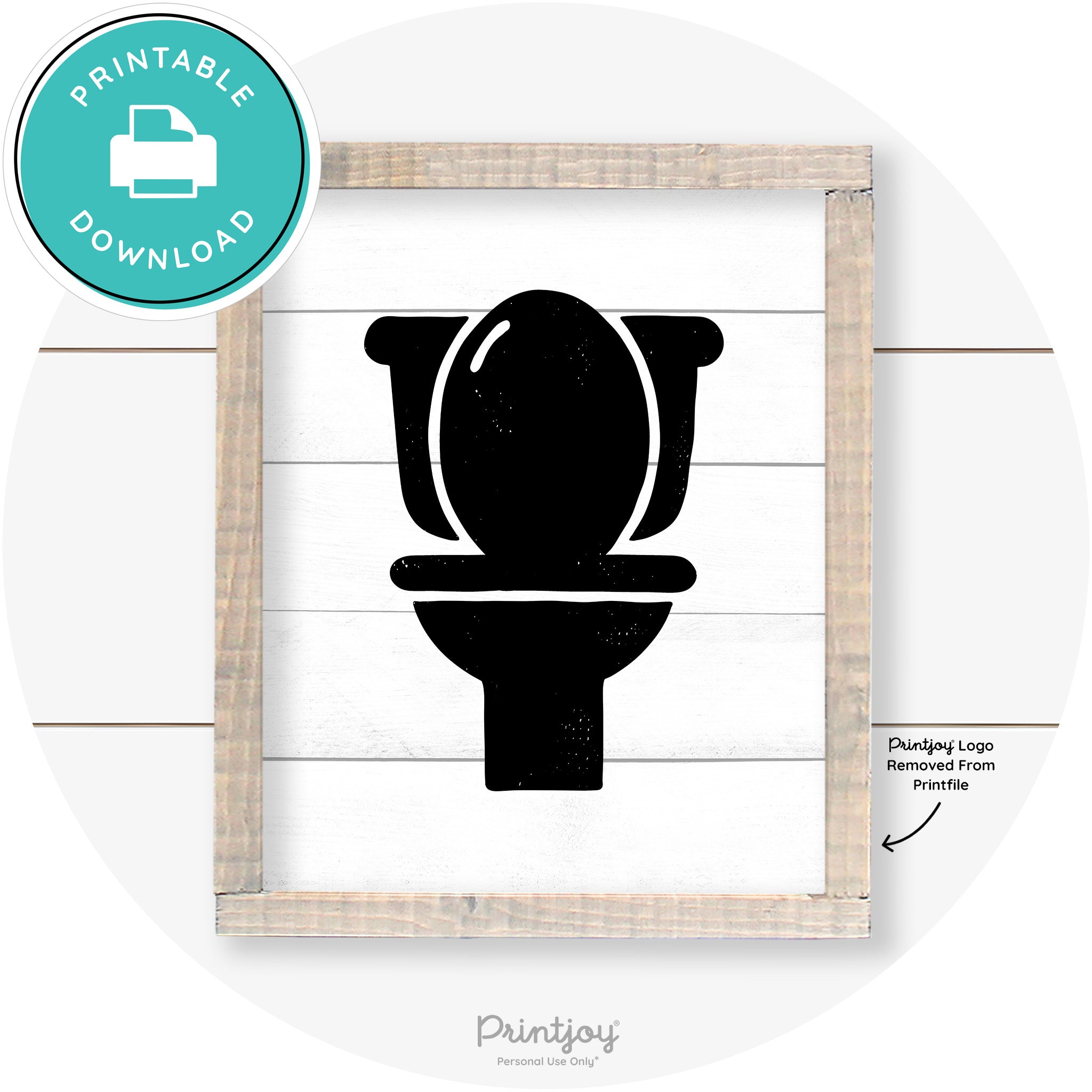 Toilet Seat Bathroom Sign Farmhouse Wall Art Decor Free Printable