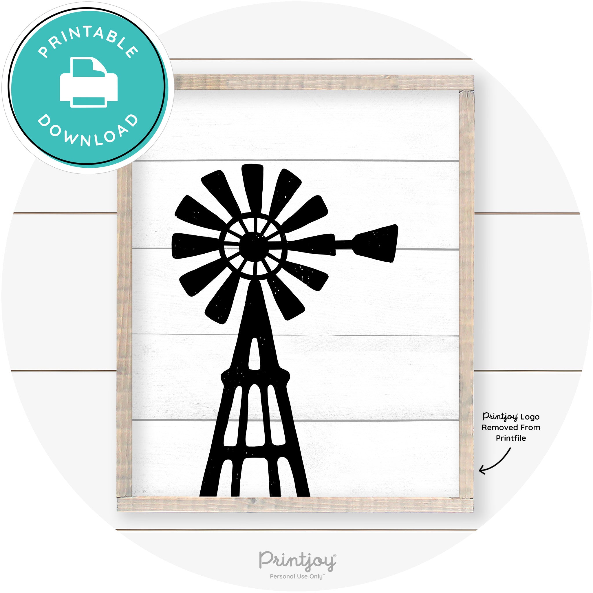 Windmill Rustic Farmhouse Living Room Wall Art Decor Free Printable