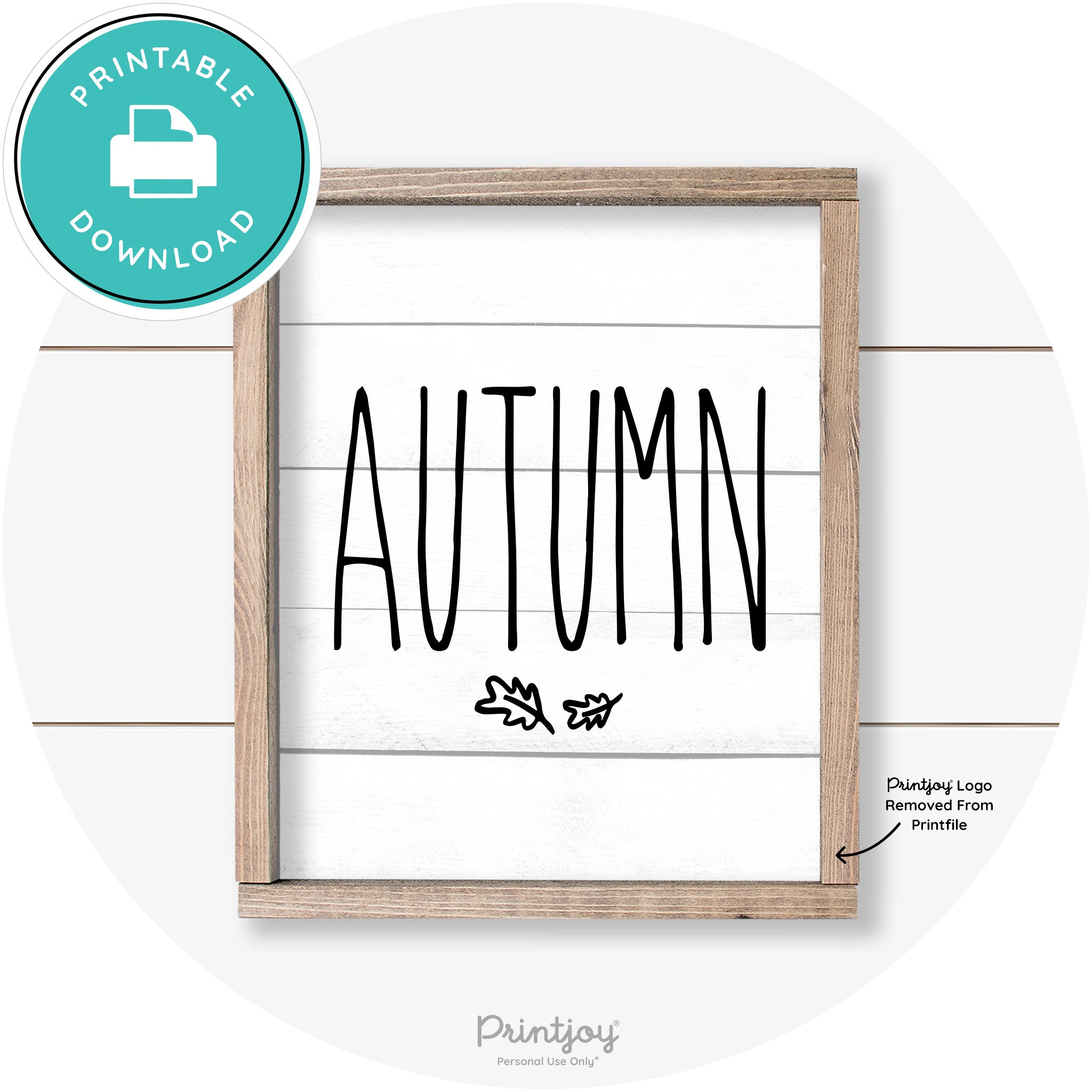 Autumn Leaves Cute Farmhouse Wall Art Decor Free Printable