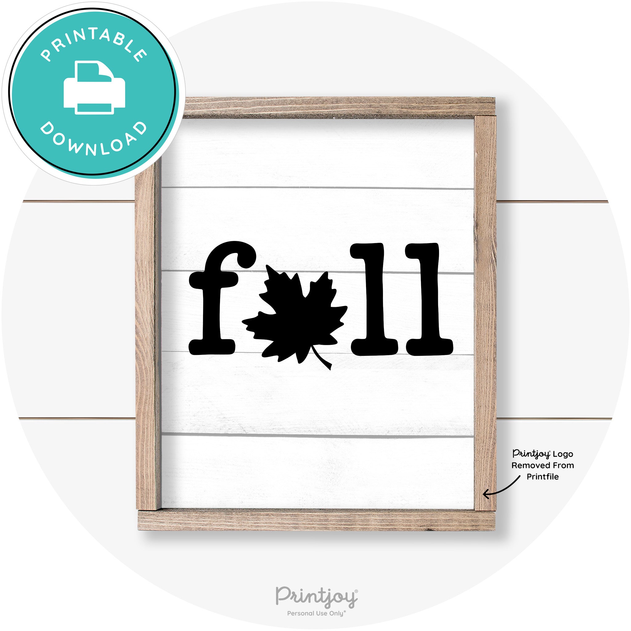 Fall Maple Leaf Cute Modern Farmhouse Wall Art Free Printable