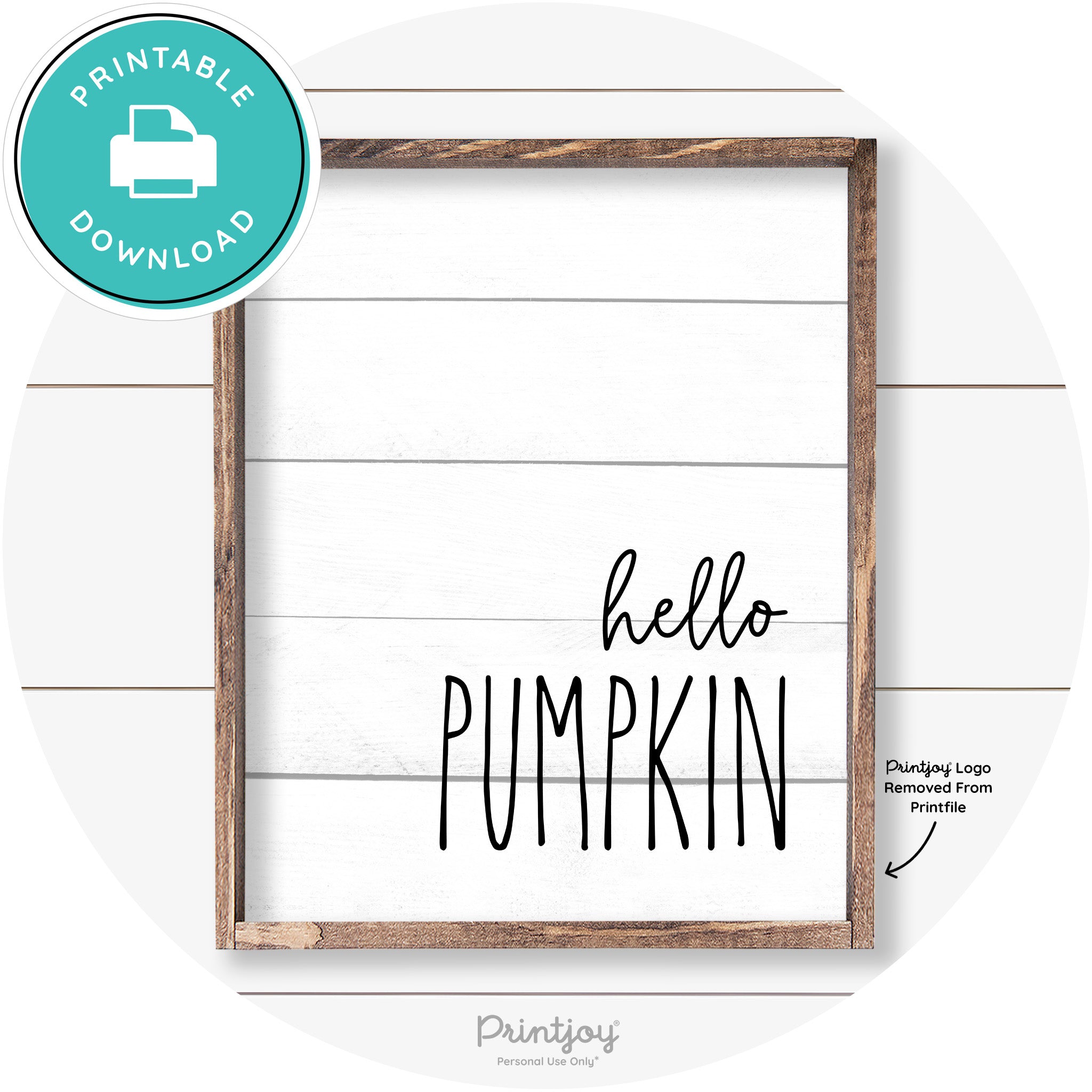 Hello Pumpkin Cute Fun Simple Farmhouse Wall Art Free Printable