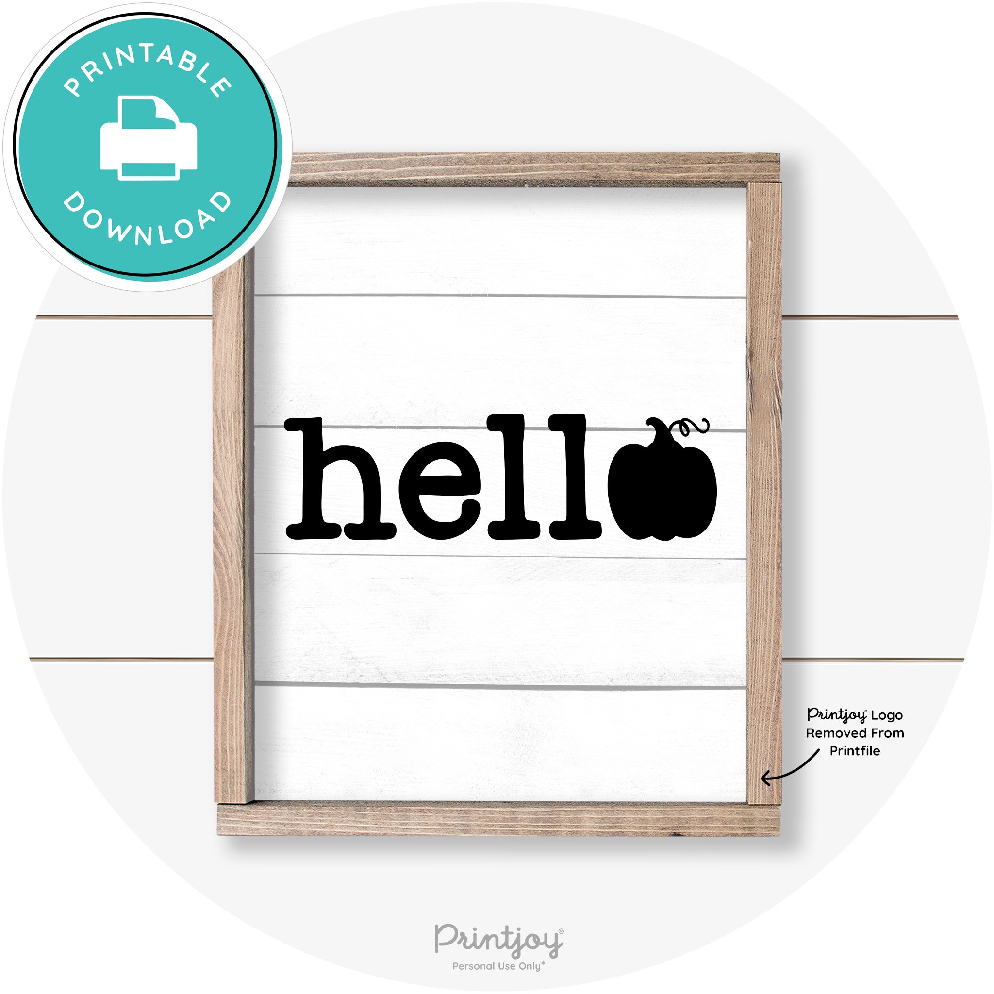 Hello Pumpkin Fall Autumn Cute Farmhouse Wall Art Free Printable